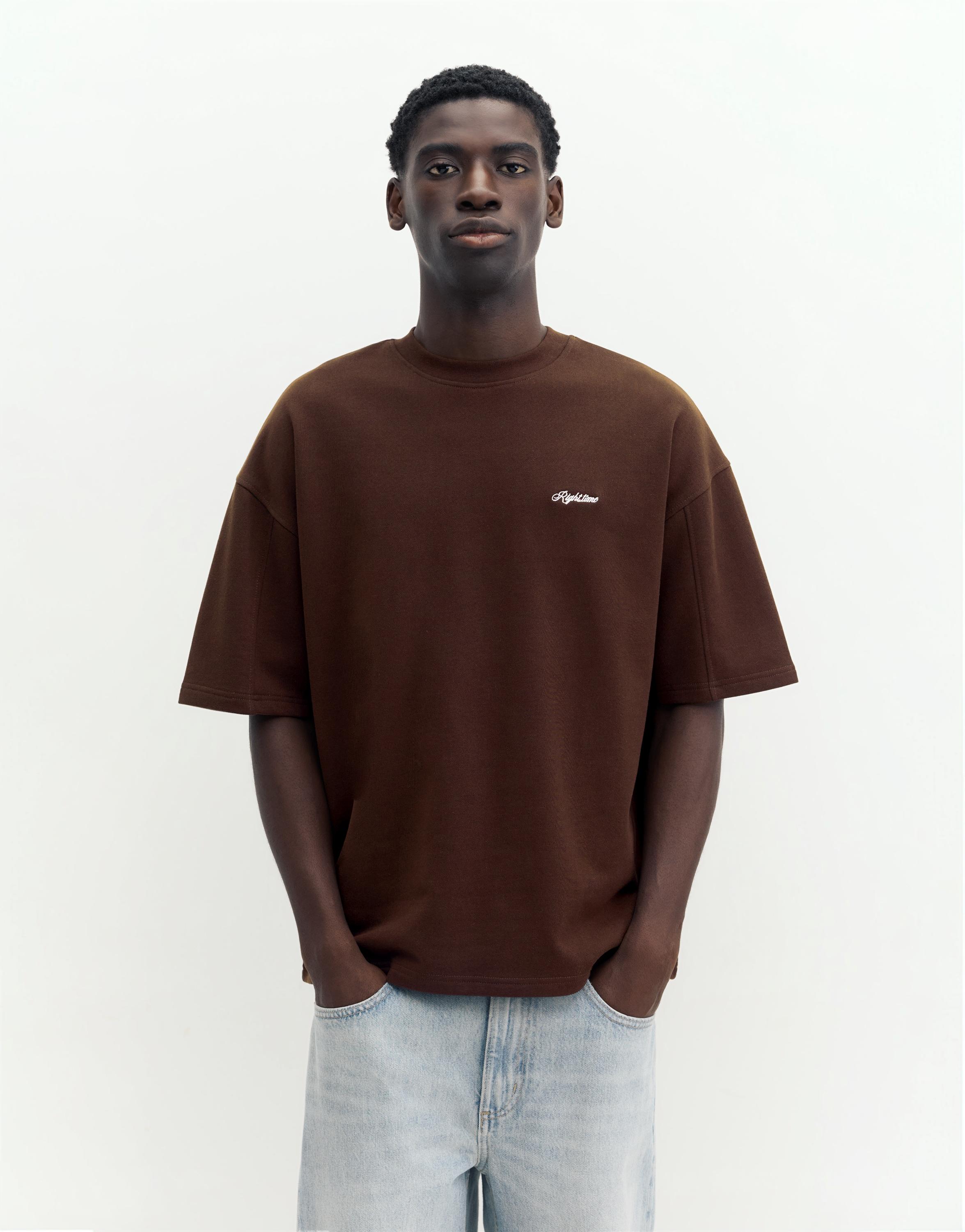 Embroidered short sleeve sweatshirt — Copper