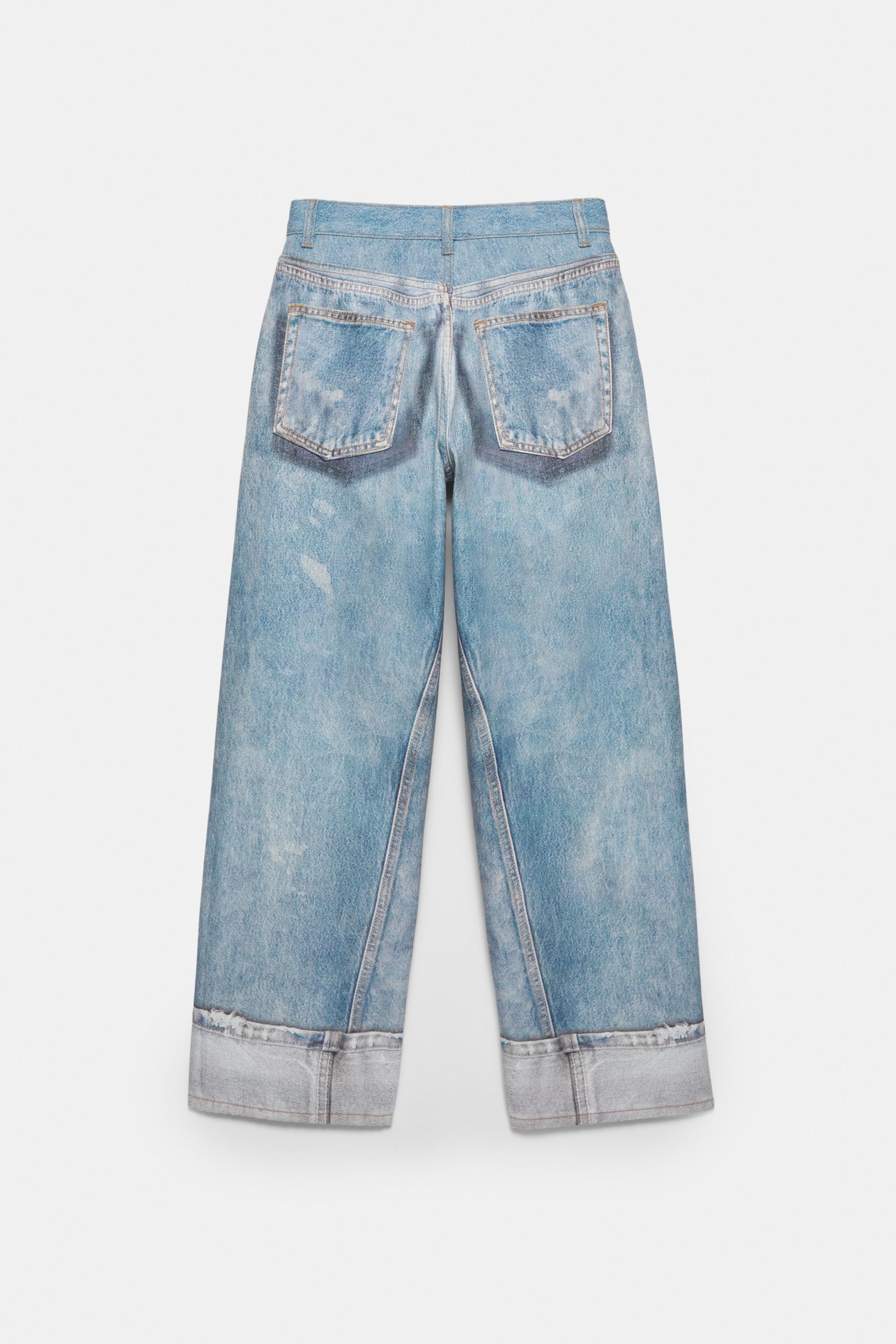 Baggy print jeans — Blue