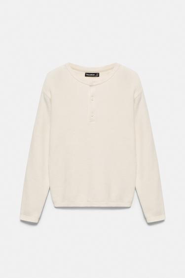 Henley collar jumper — White 6