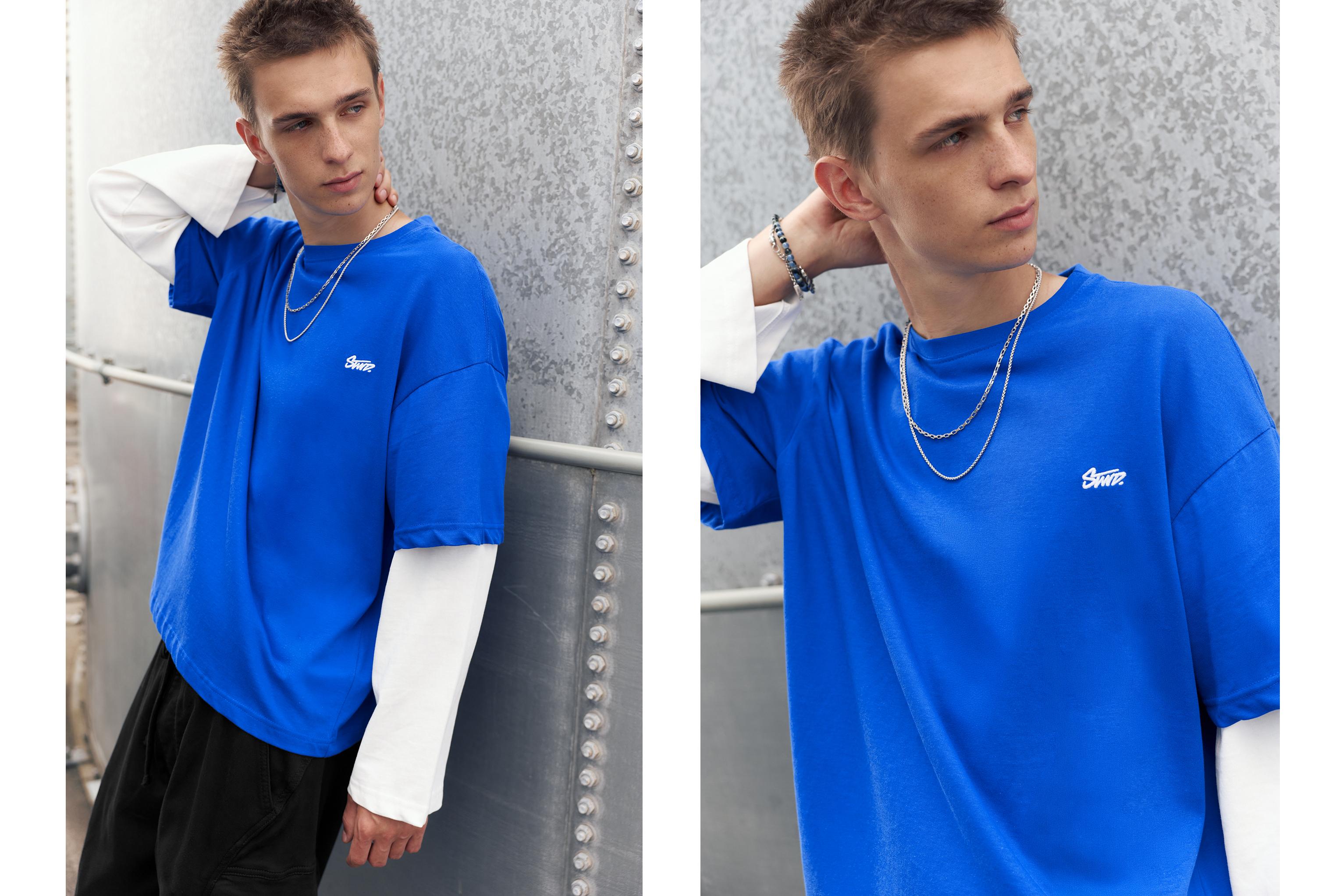 Double sleeve T-shirt — Deep blue