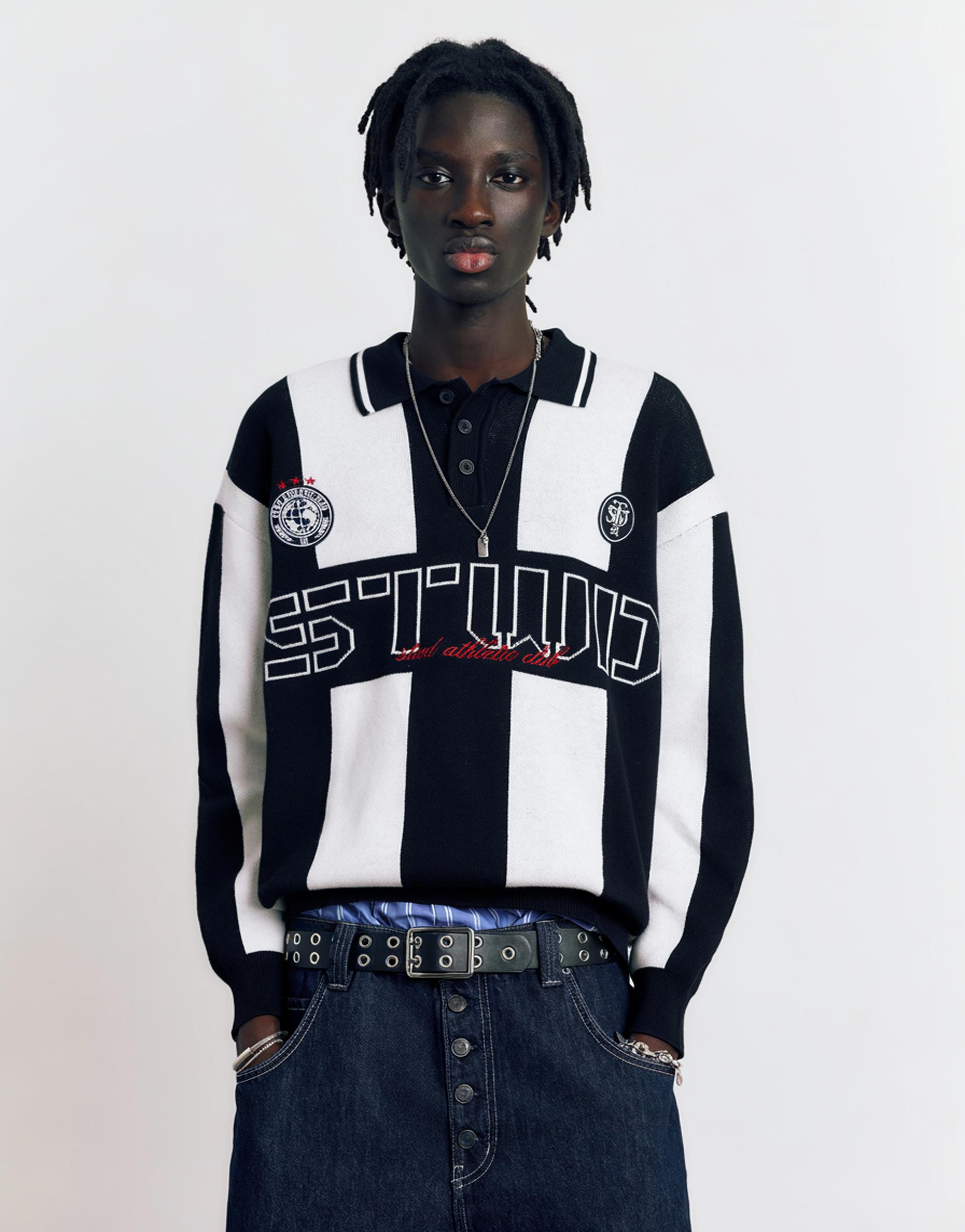 STWD knit polo shirt — White/Black