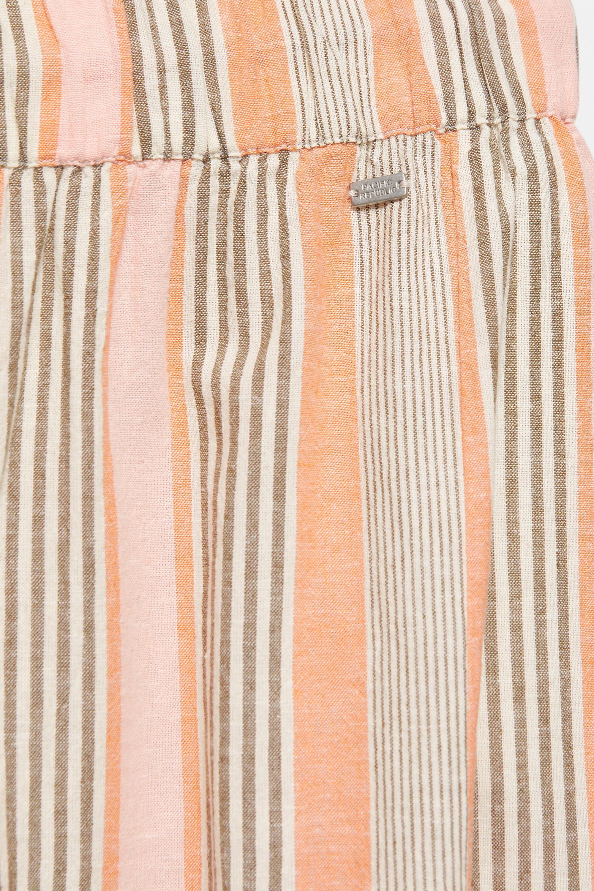 Striped barrel trousers — Salmon