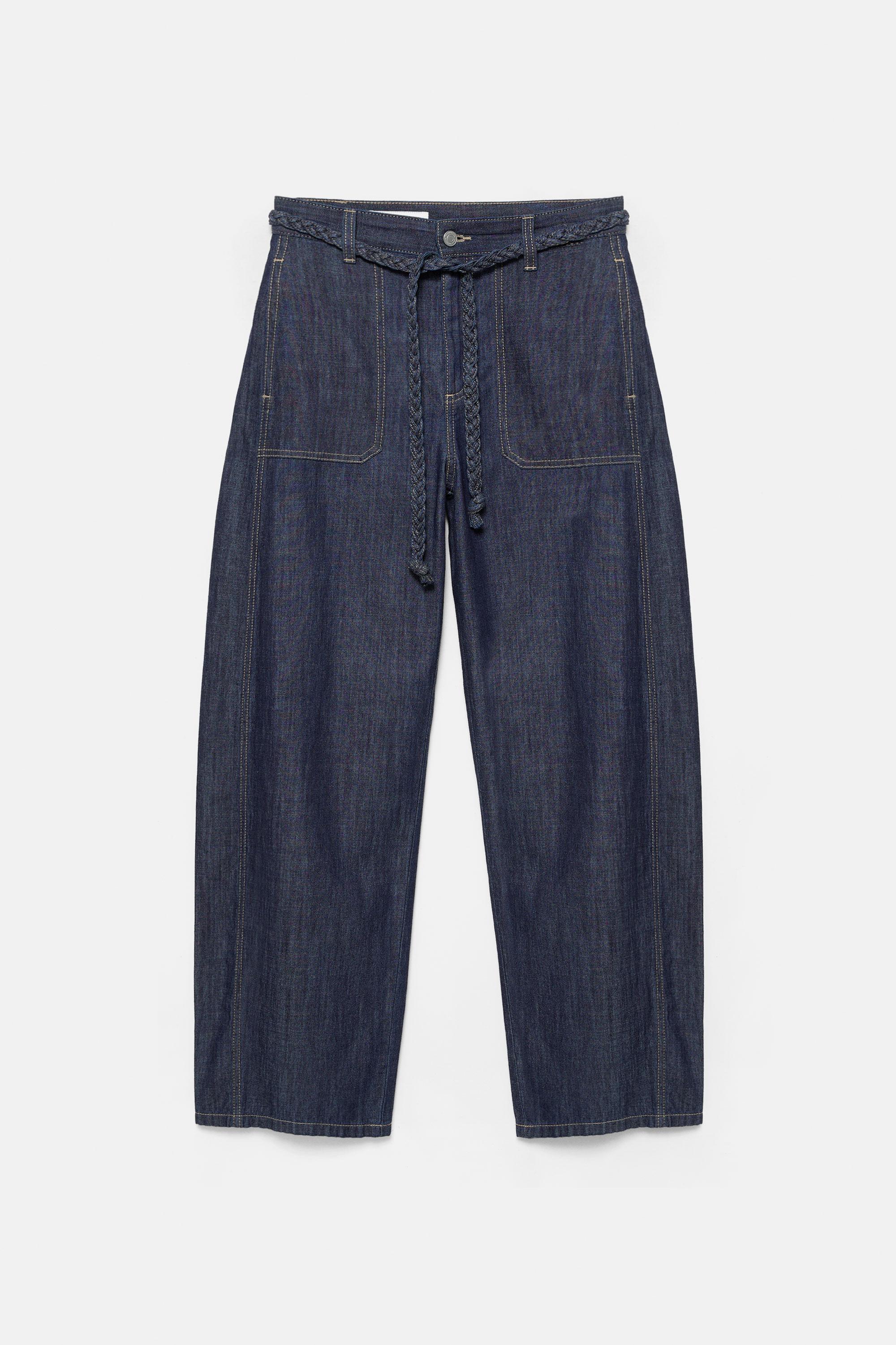 Balloon jeans with drawstring — Navy