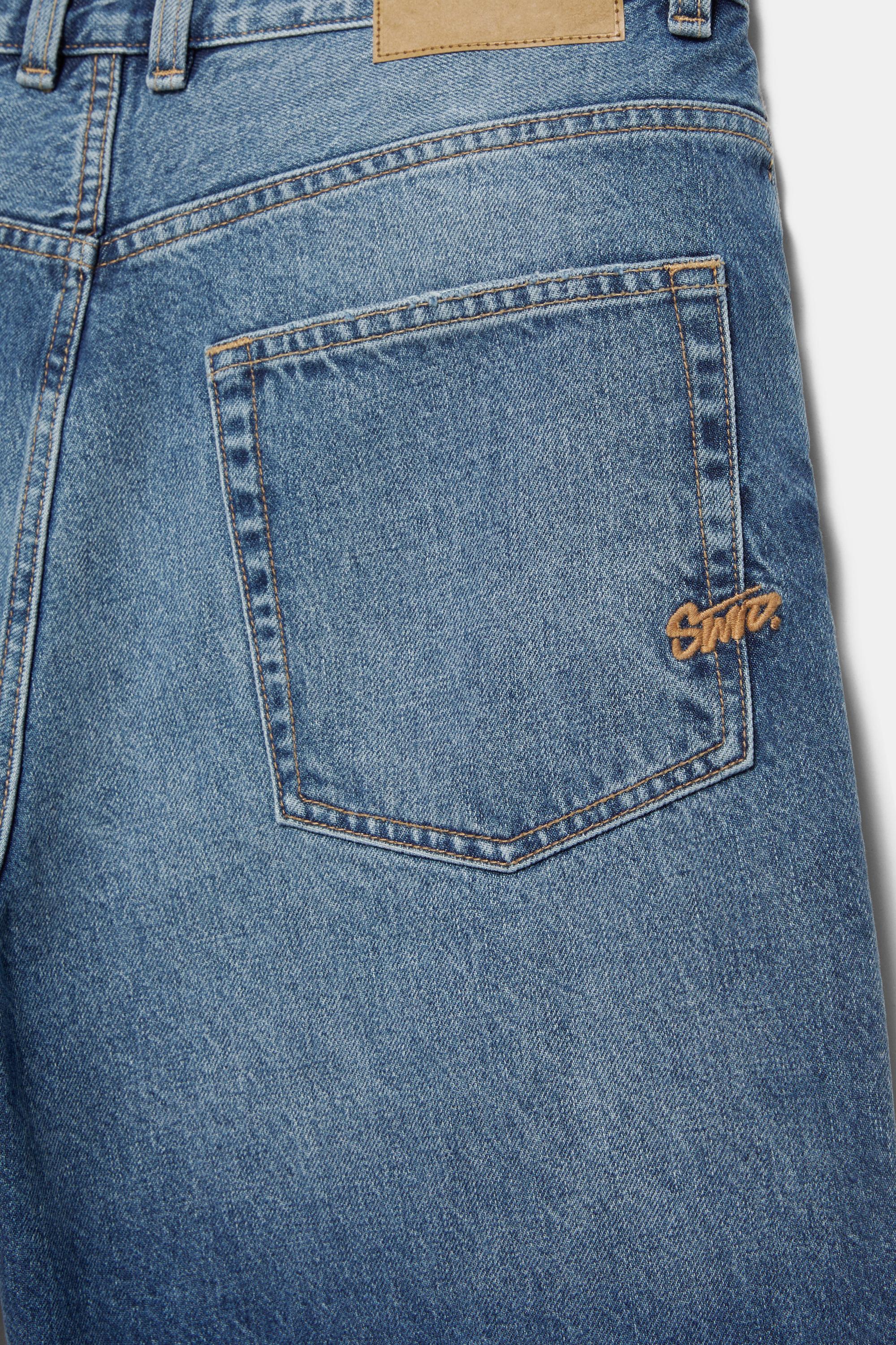 Baggy denim Bermuda shorts — Medium blue