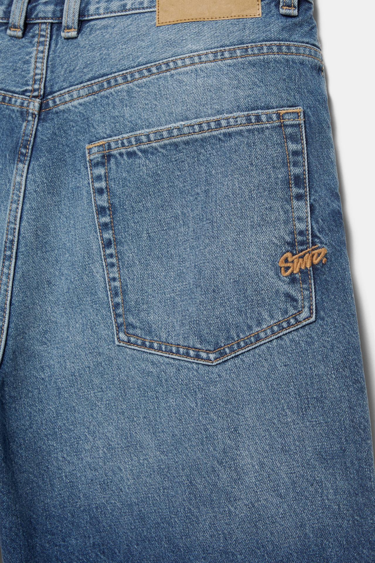 Baggy denim Bermuda shorts — Medium blue