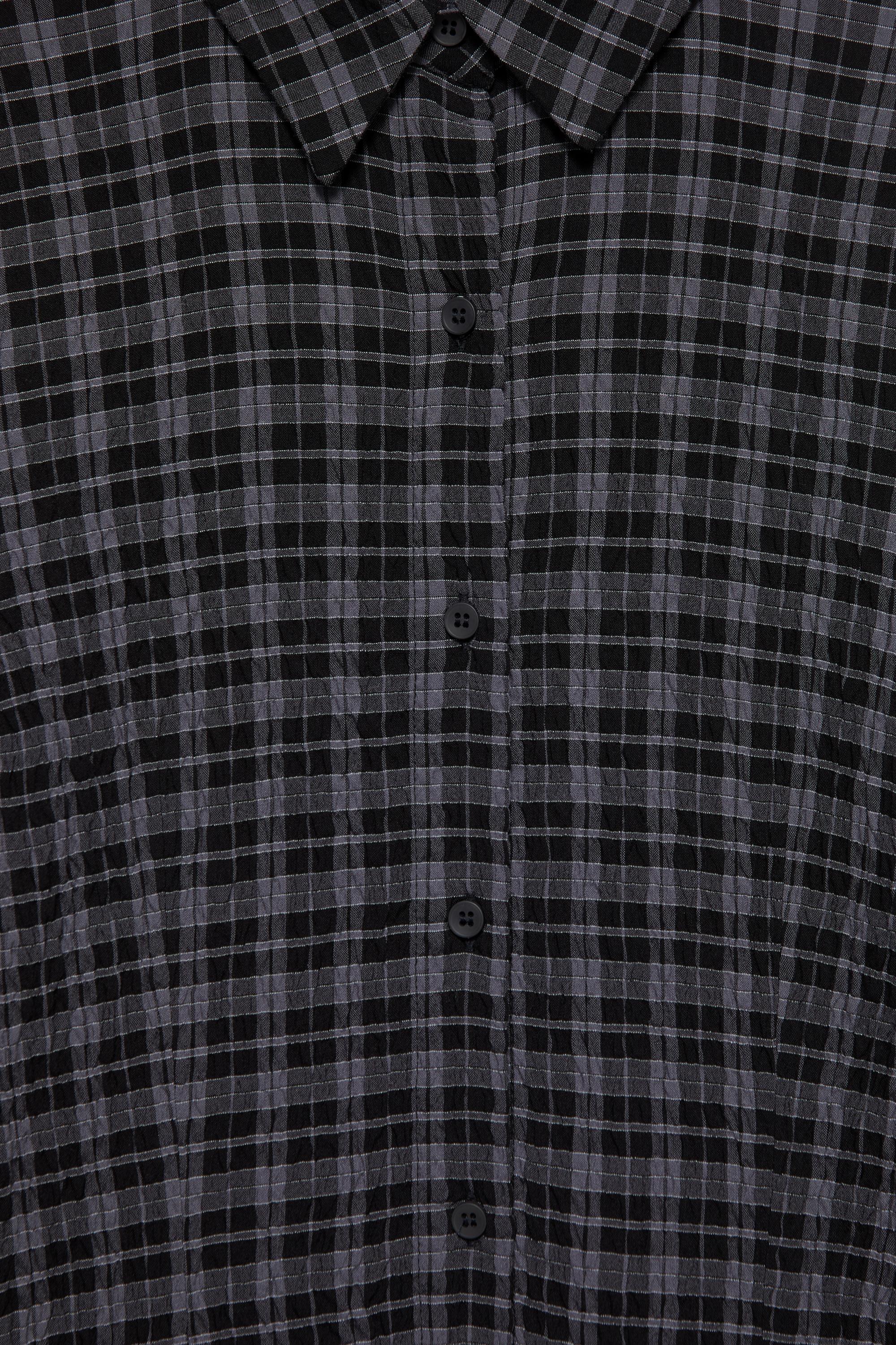 Darted check shirt — Anthracite grey