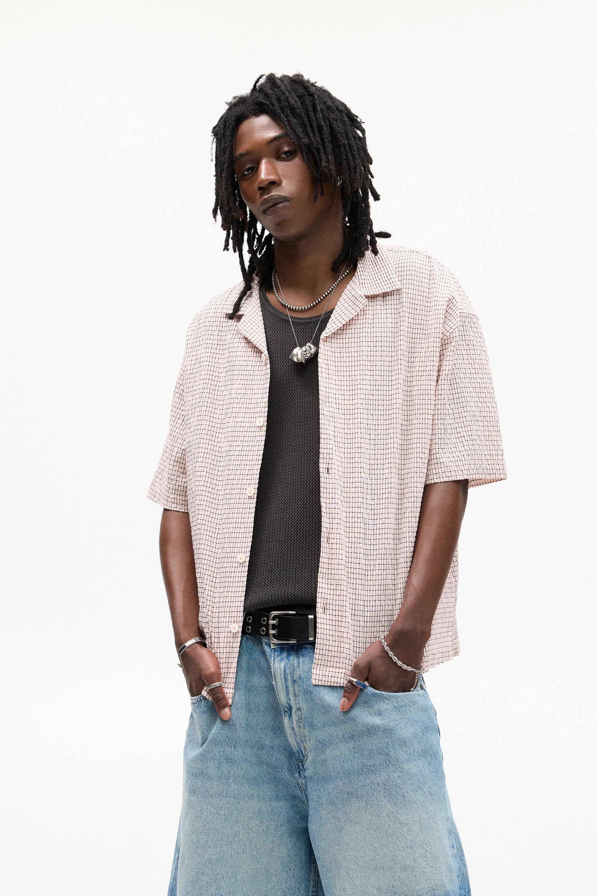 Kurzarmhemd In Waffelstruktur