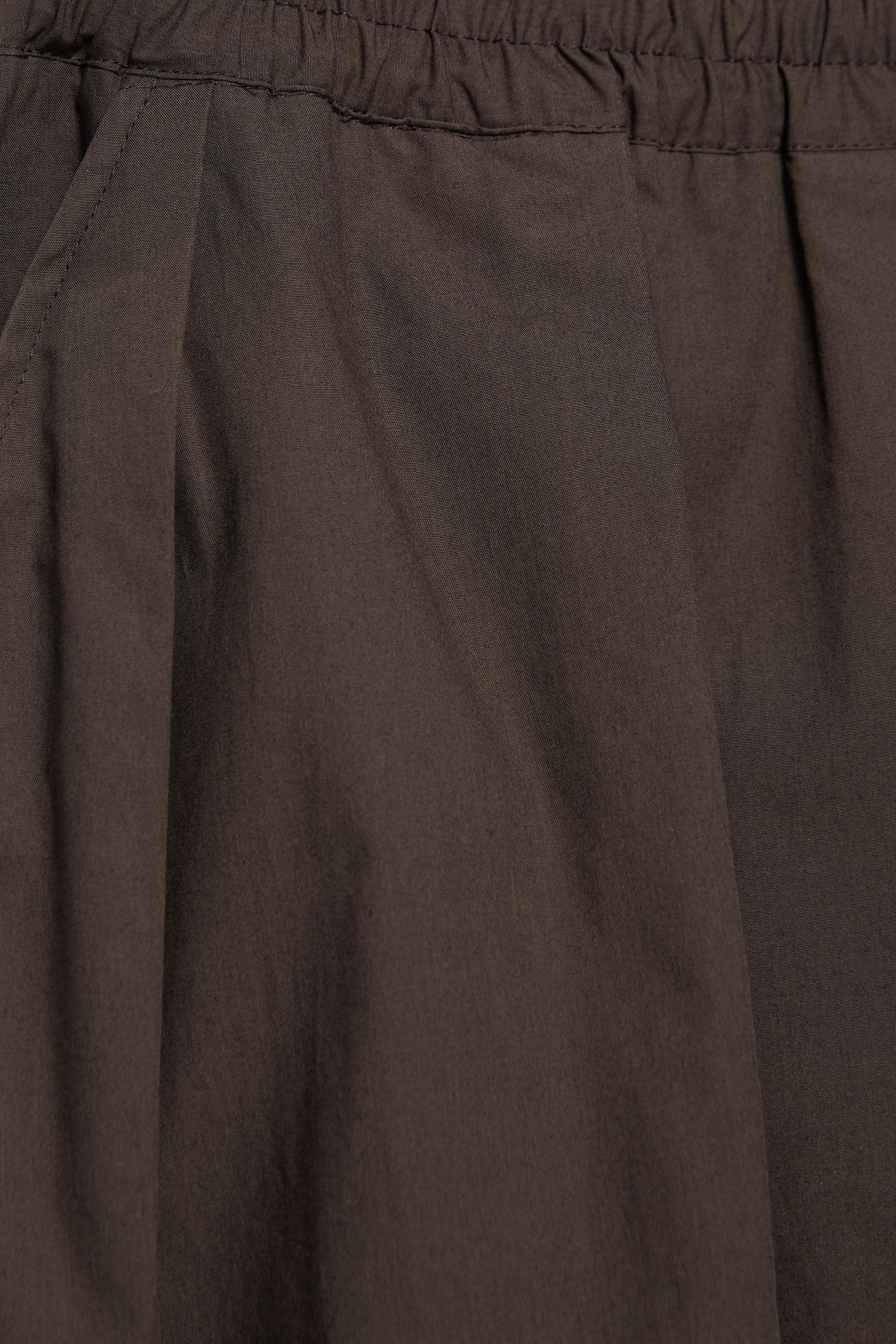 Long poplin skirt — Brown