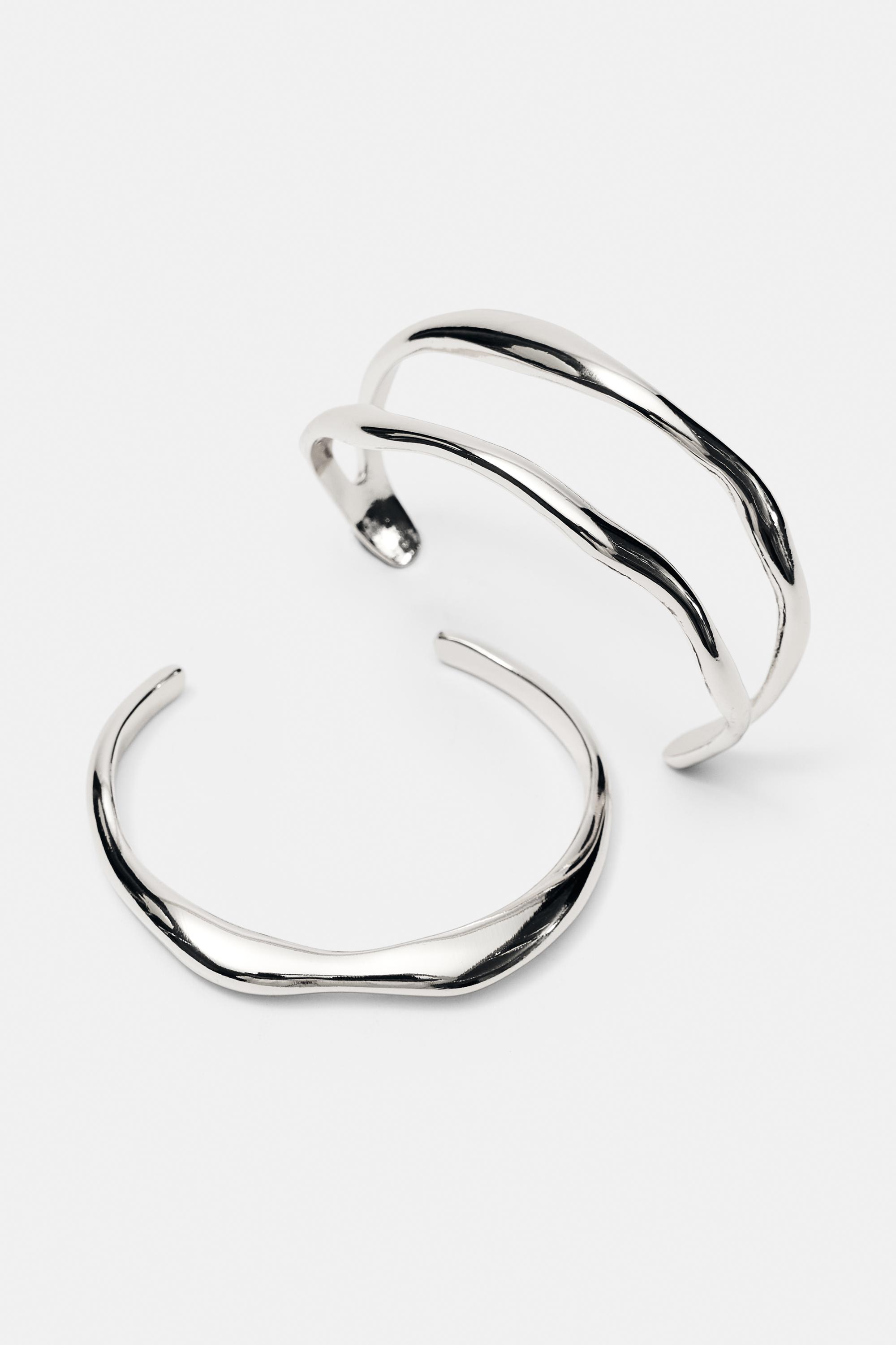 Pack of 2 wave bracelets — Silver
