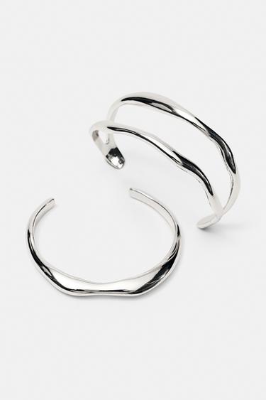 Pack of 2 wave bracelets — Silver 4