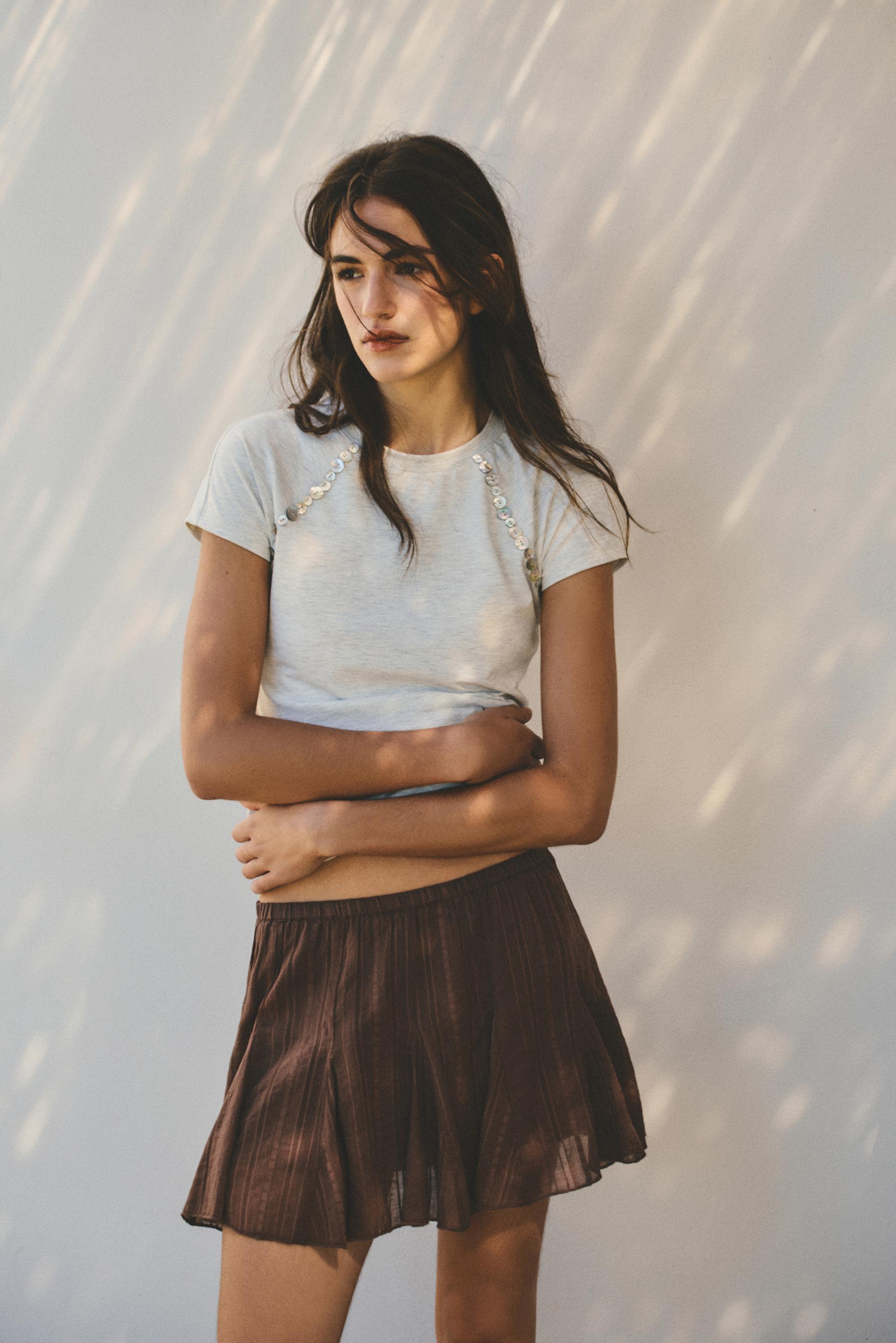 Brown mini skirt — Brown