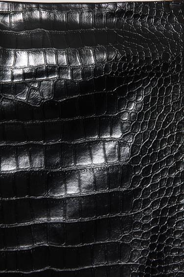 Crocodile leather effect mini skirt — Black 7
