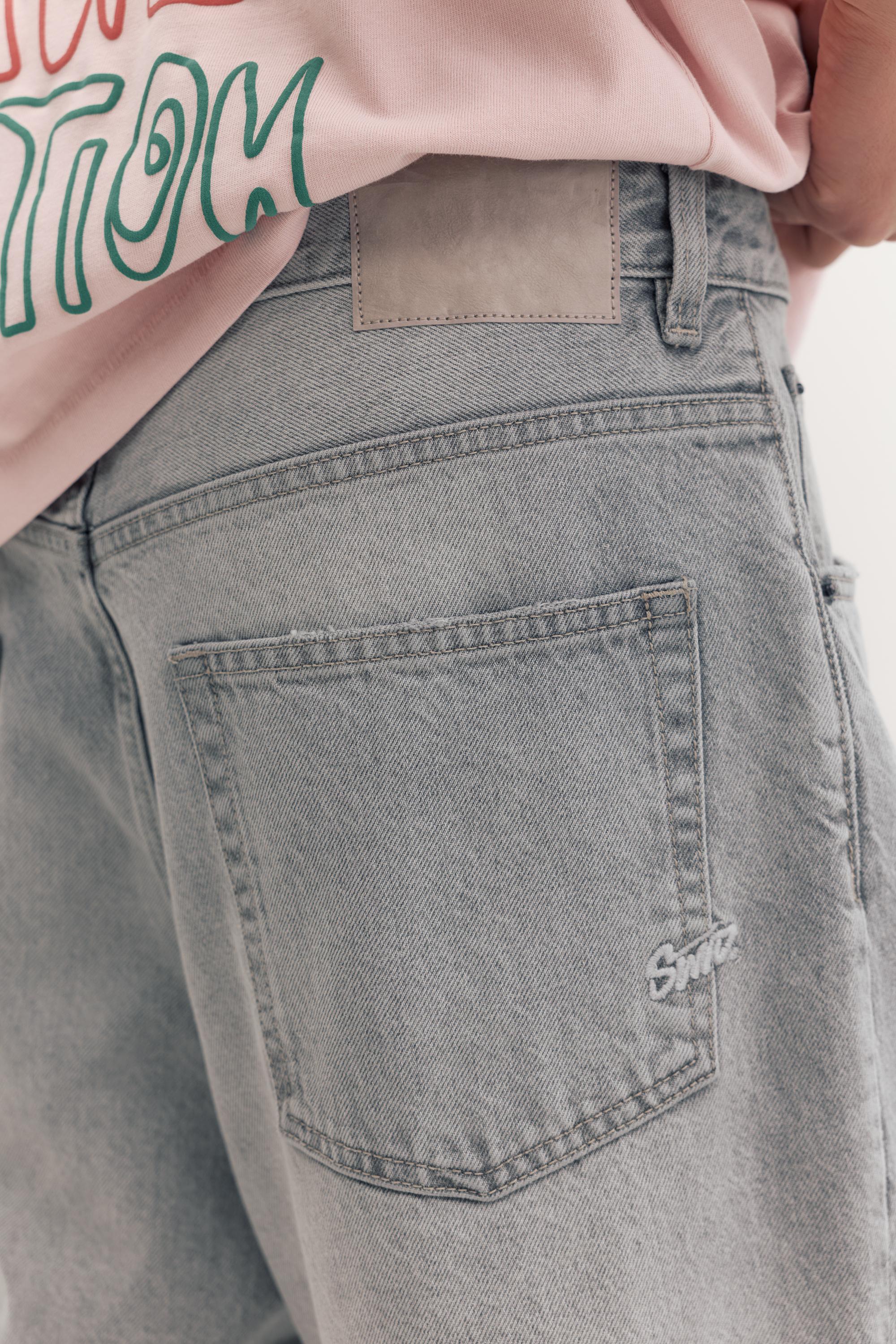 Baggy denim Bermuda shorts — Dark grey