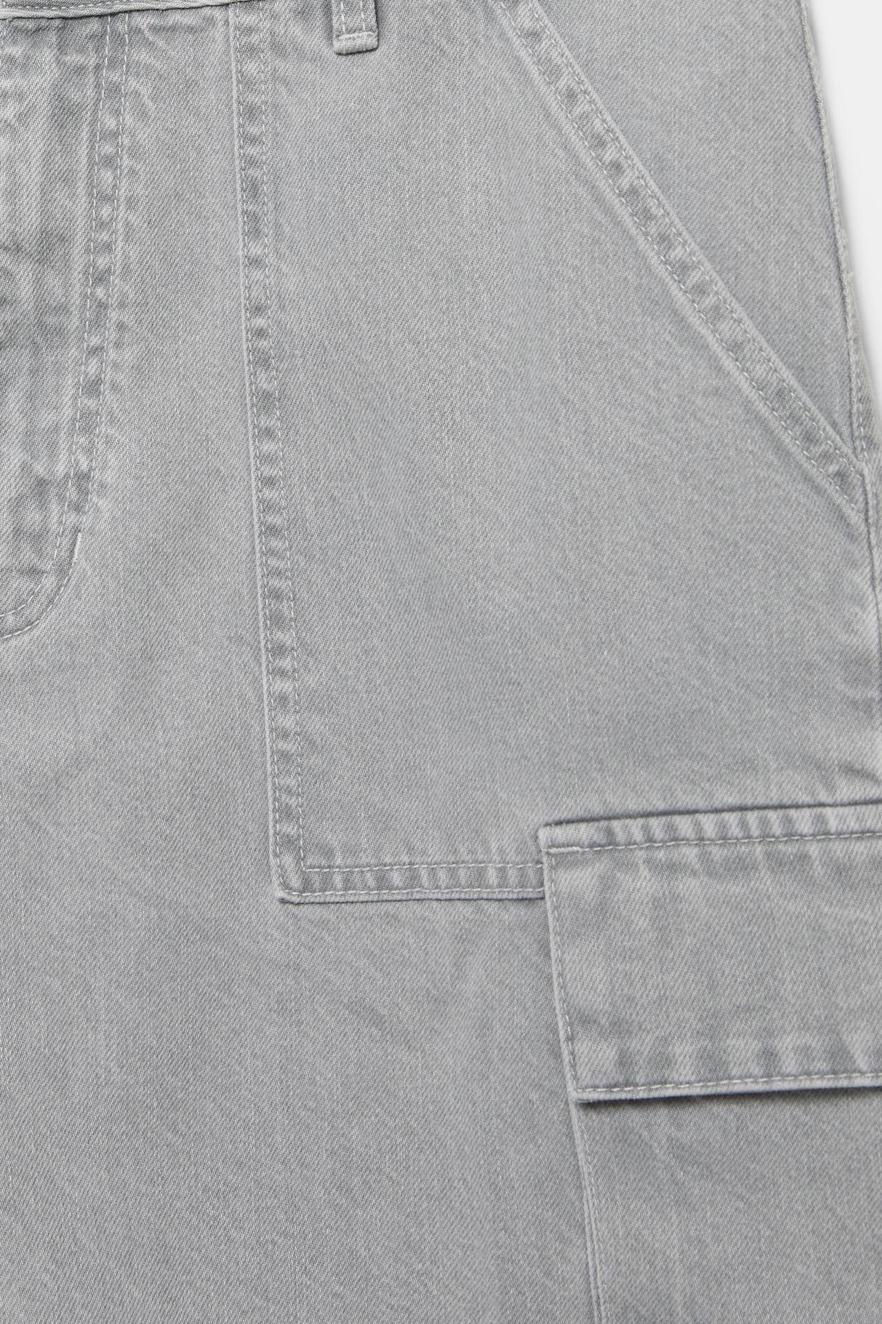 Baggy cargo Bermuda shorts — Pale grey