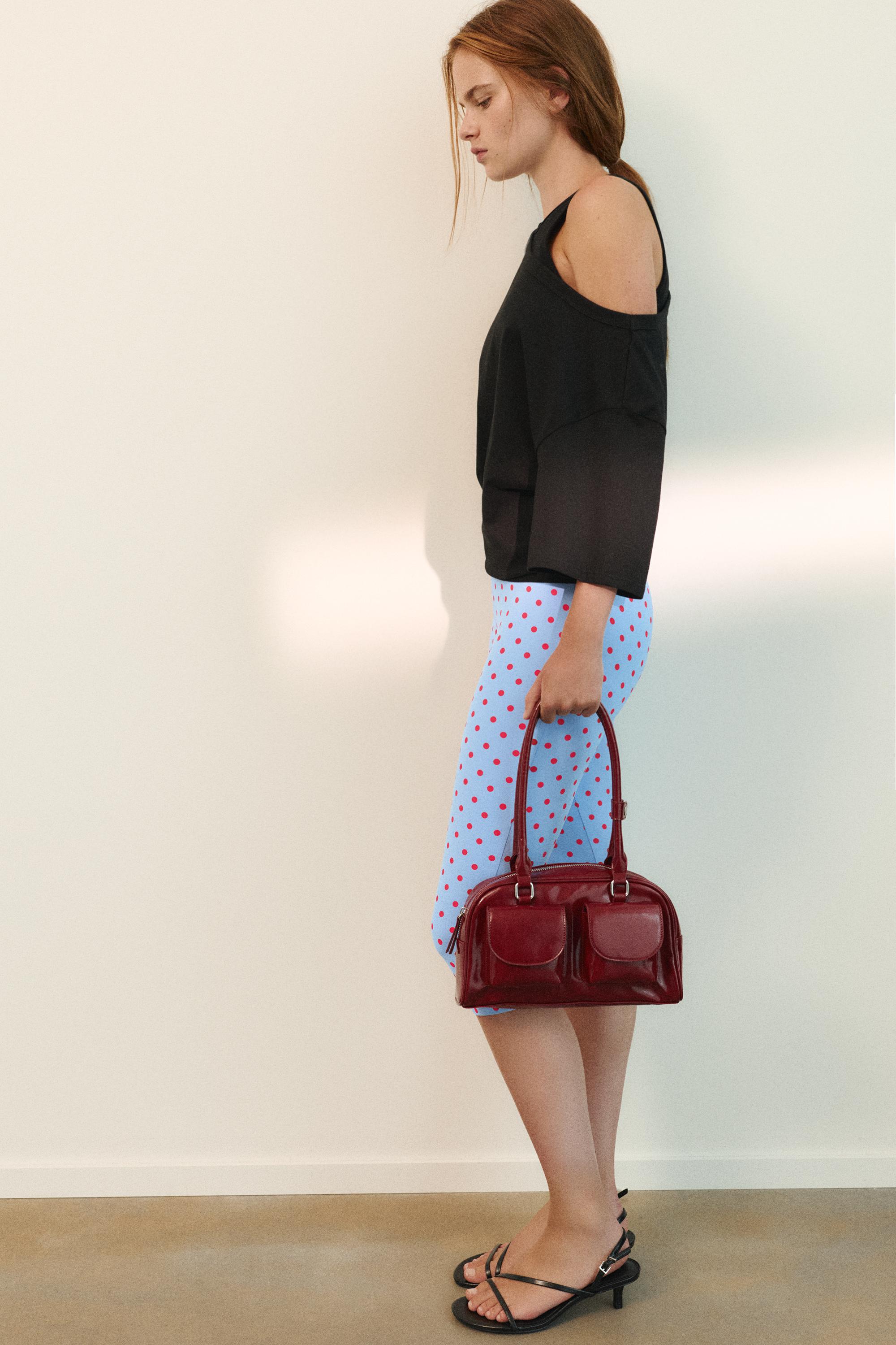 Polka dot capris — Pastel blue