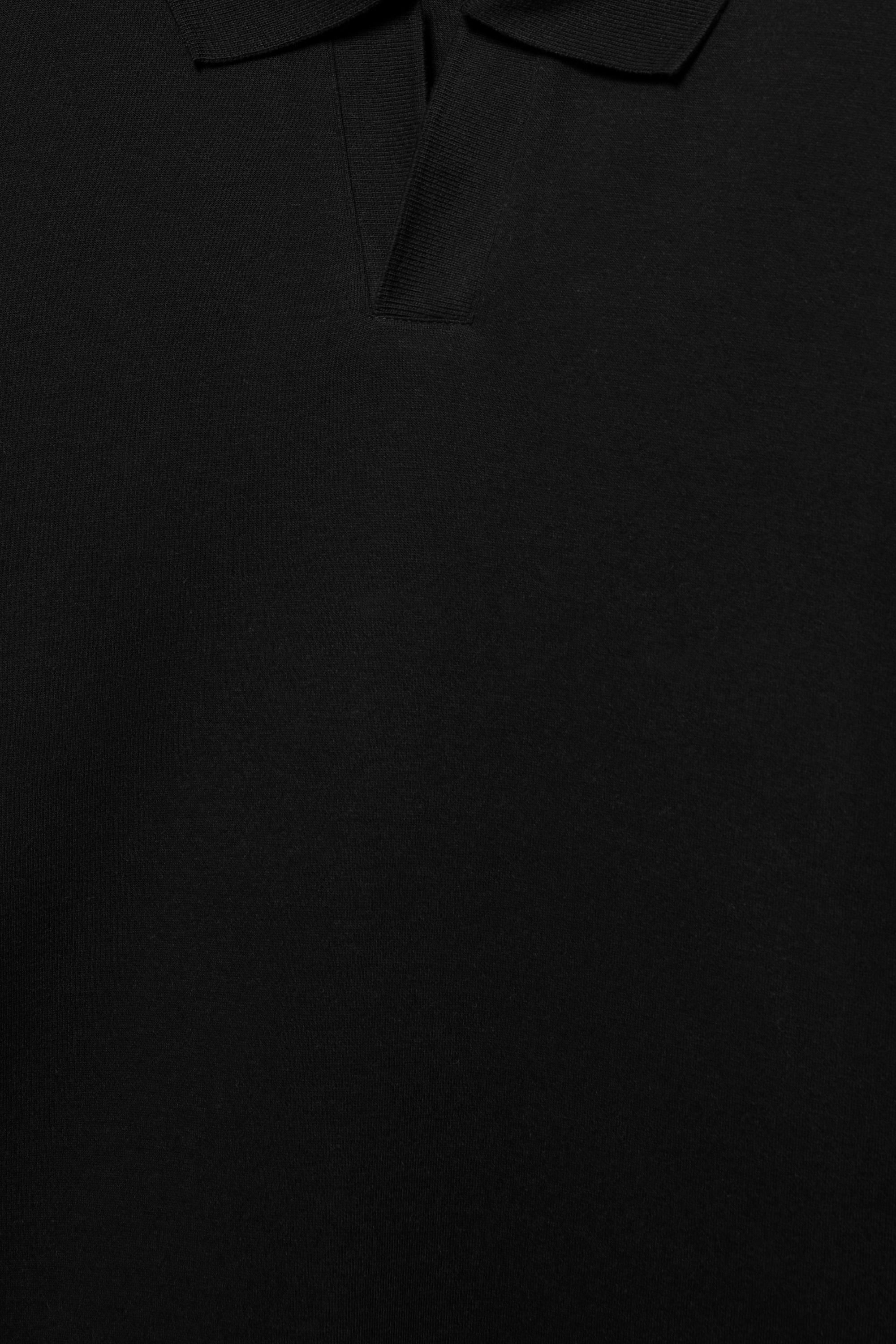 Short sleeve interlock polo shirt — Black