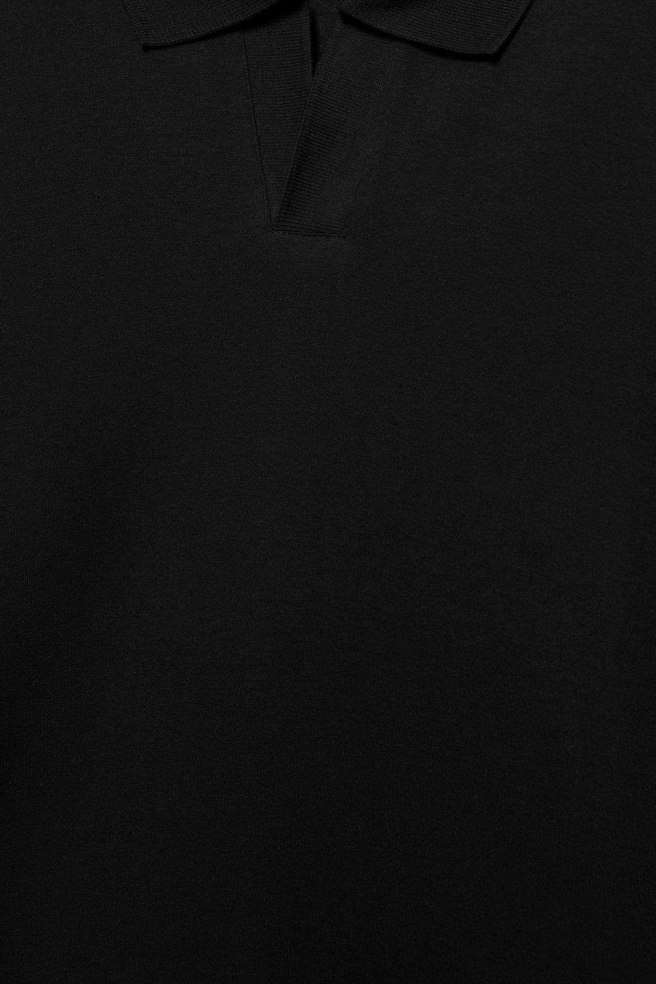 Short sleeve interlock polo shirt — Black