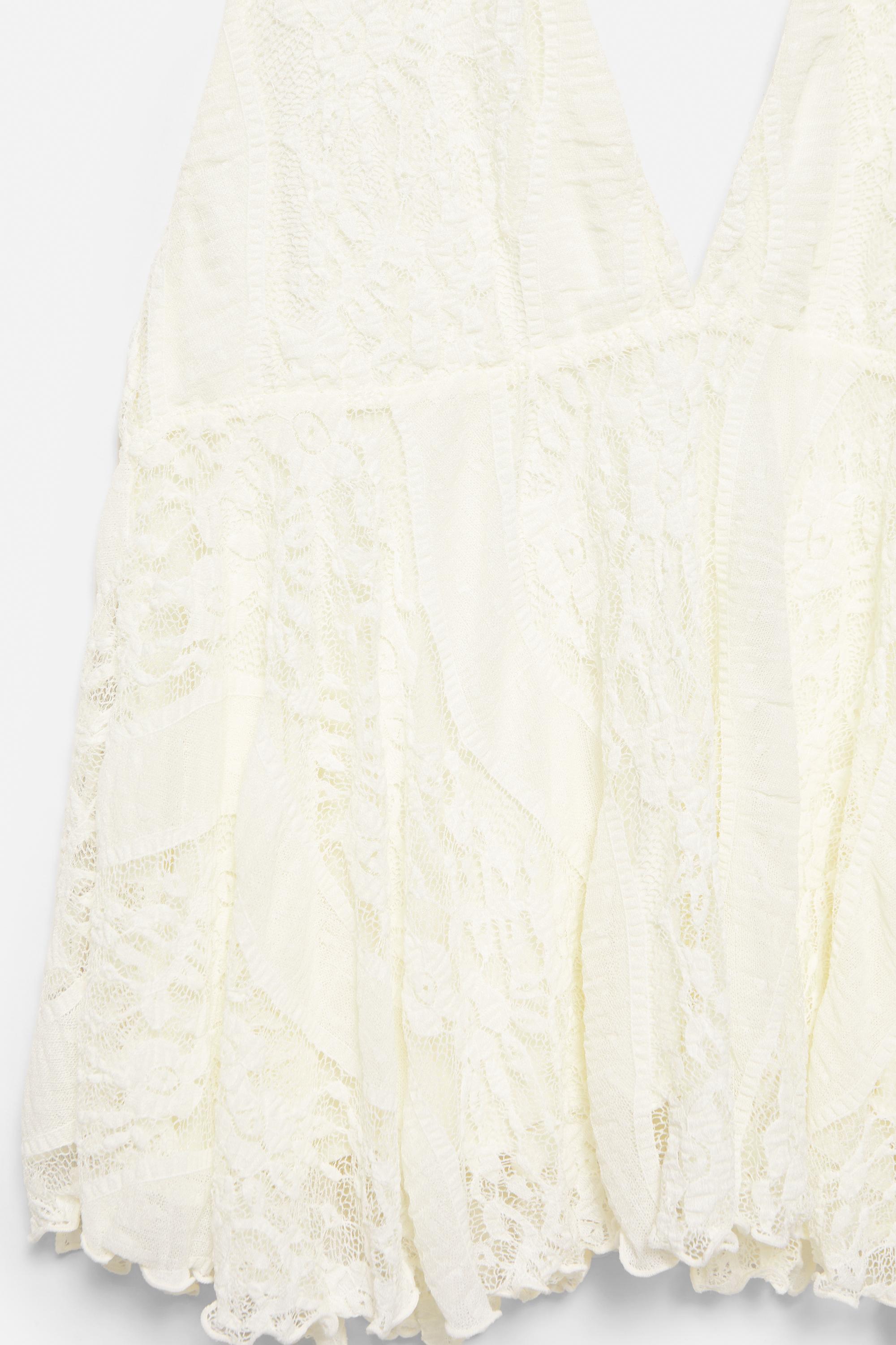 Lace halter top — Ecru