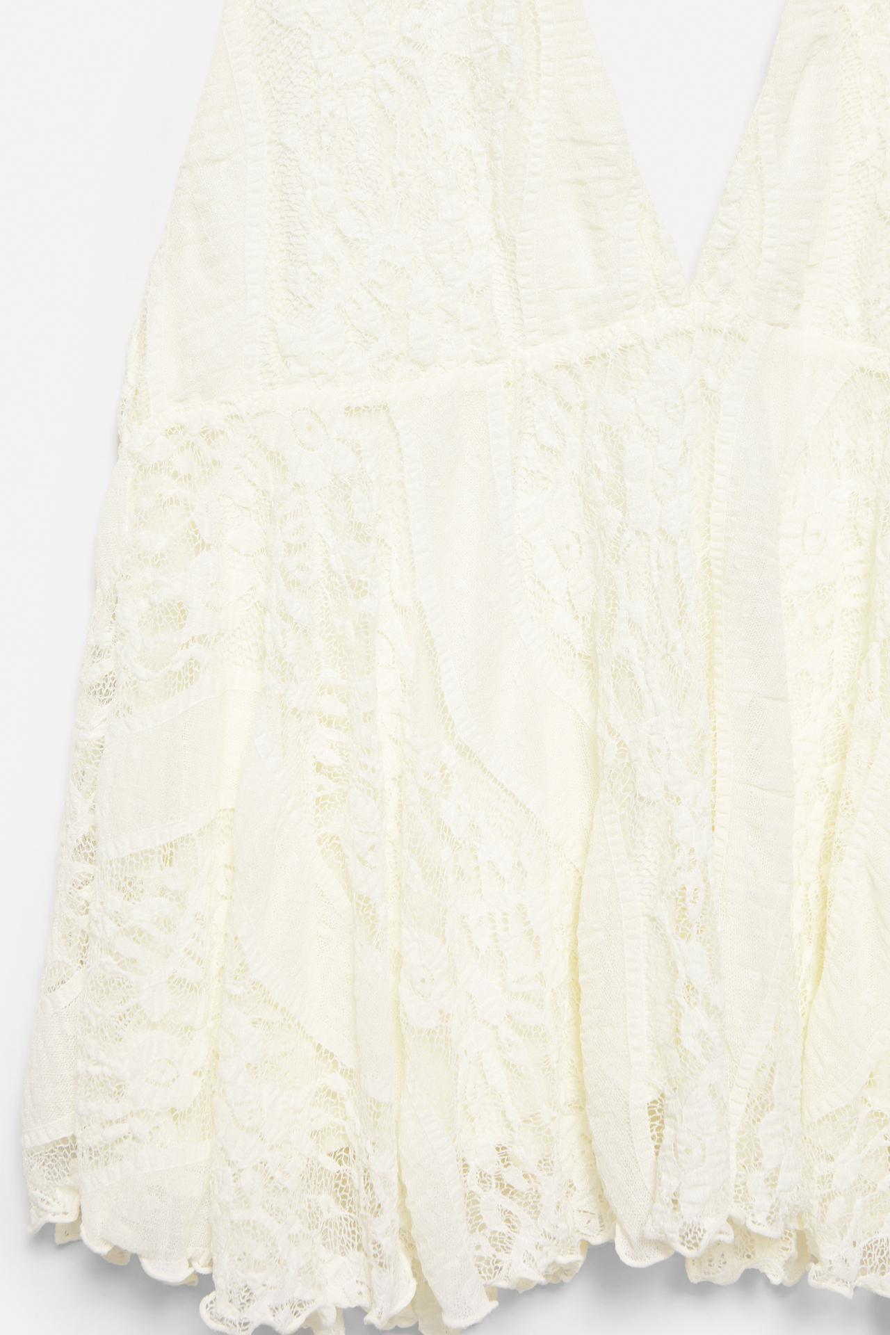 Lace halter top — Ecru