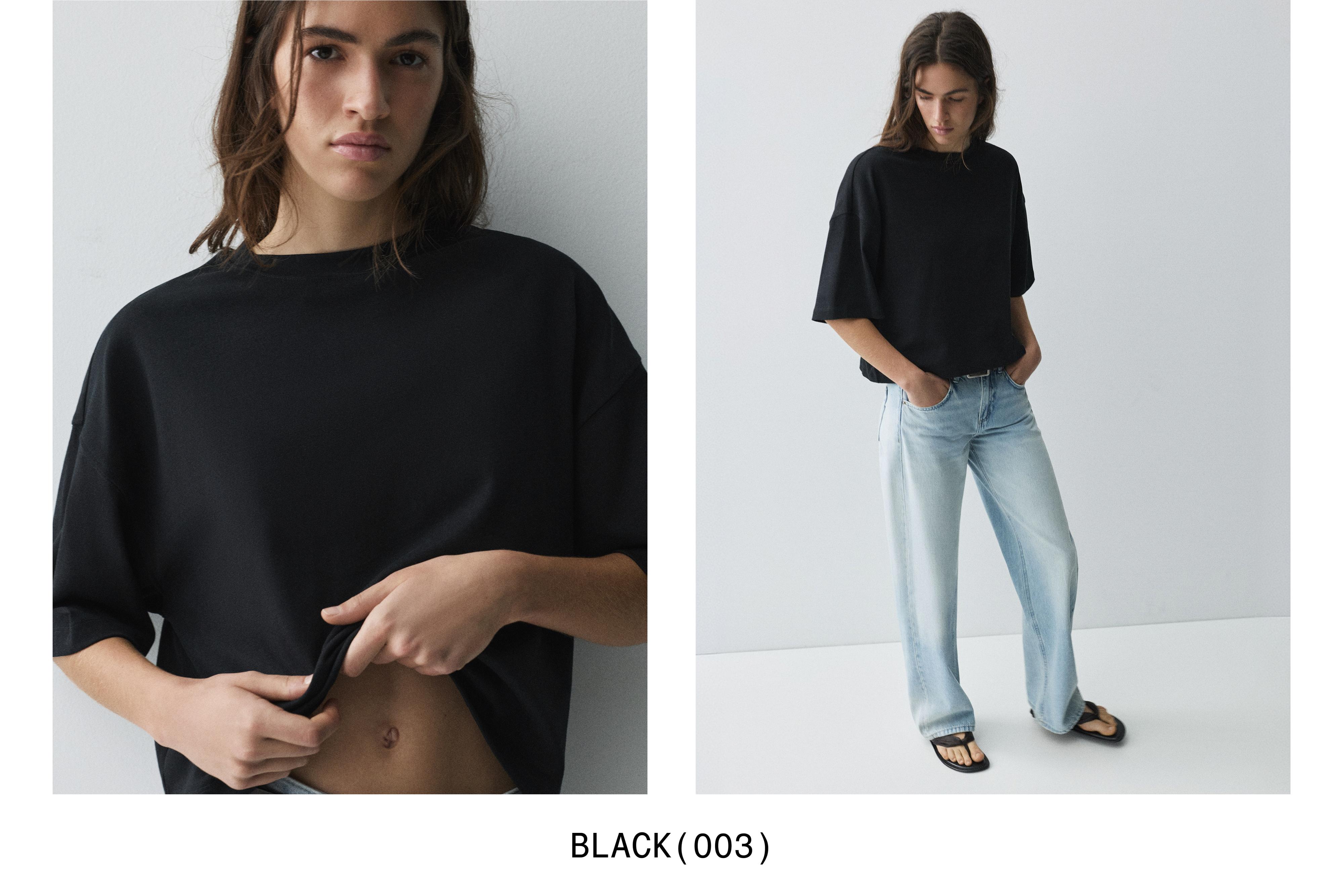 Boxy fit short sleeve T-shirt — Black