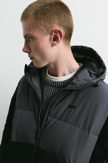 Paneled puffer jacket — Black 3