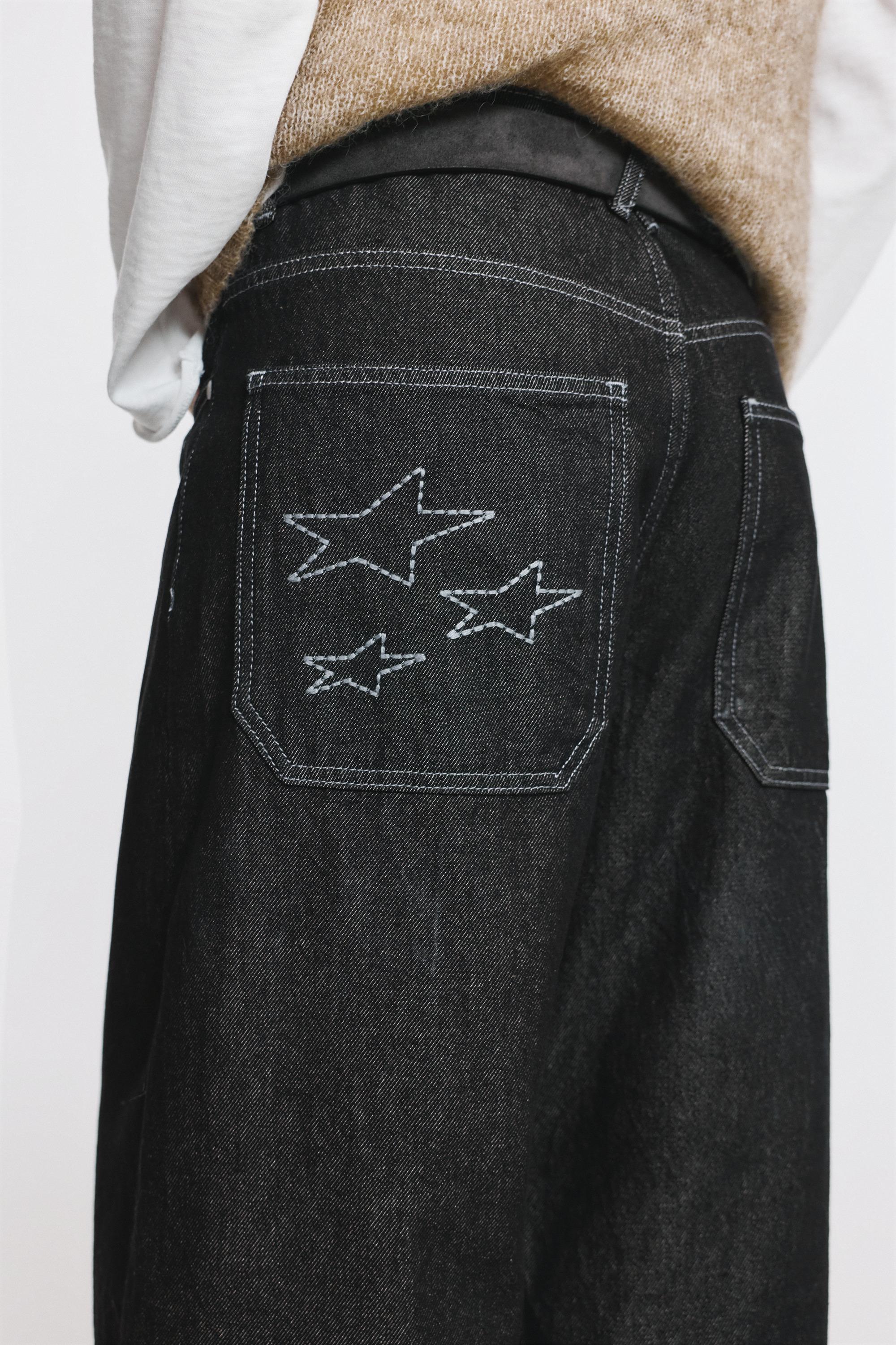 Yıldız desenli barrel jean - Görsel 22