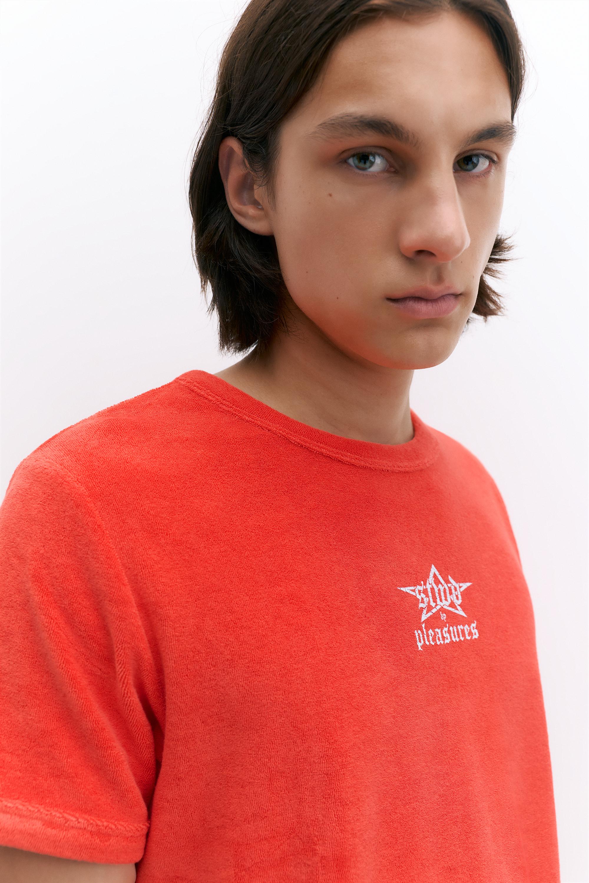 Pleasures x STWD towelling T-shirt — Red