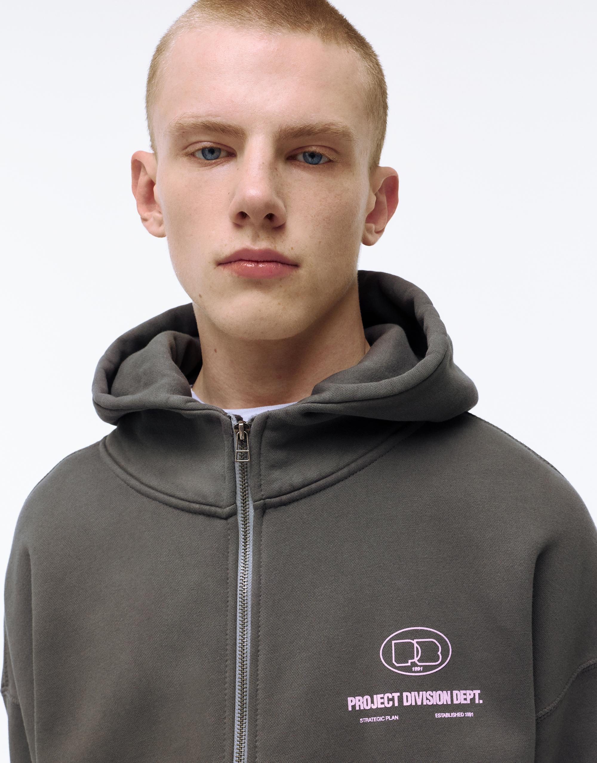 Fermuarlı kapüşonlu bol sweatshirt - Görsel 15