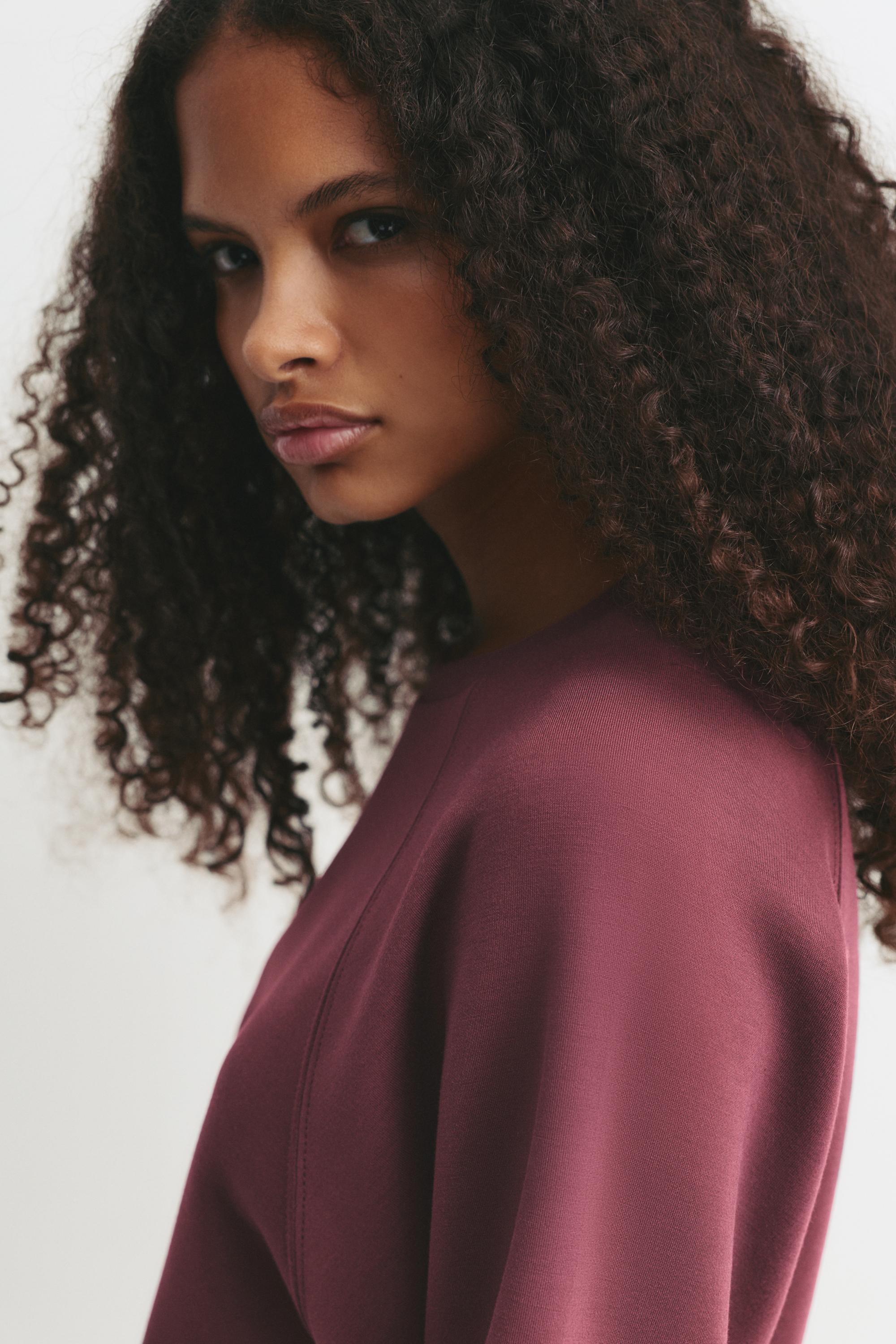 Soft touch short sleeve sweatshirt — Eggplant