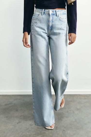 Eyelet baggy jeans — Pale blue 4