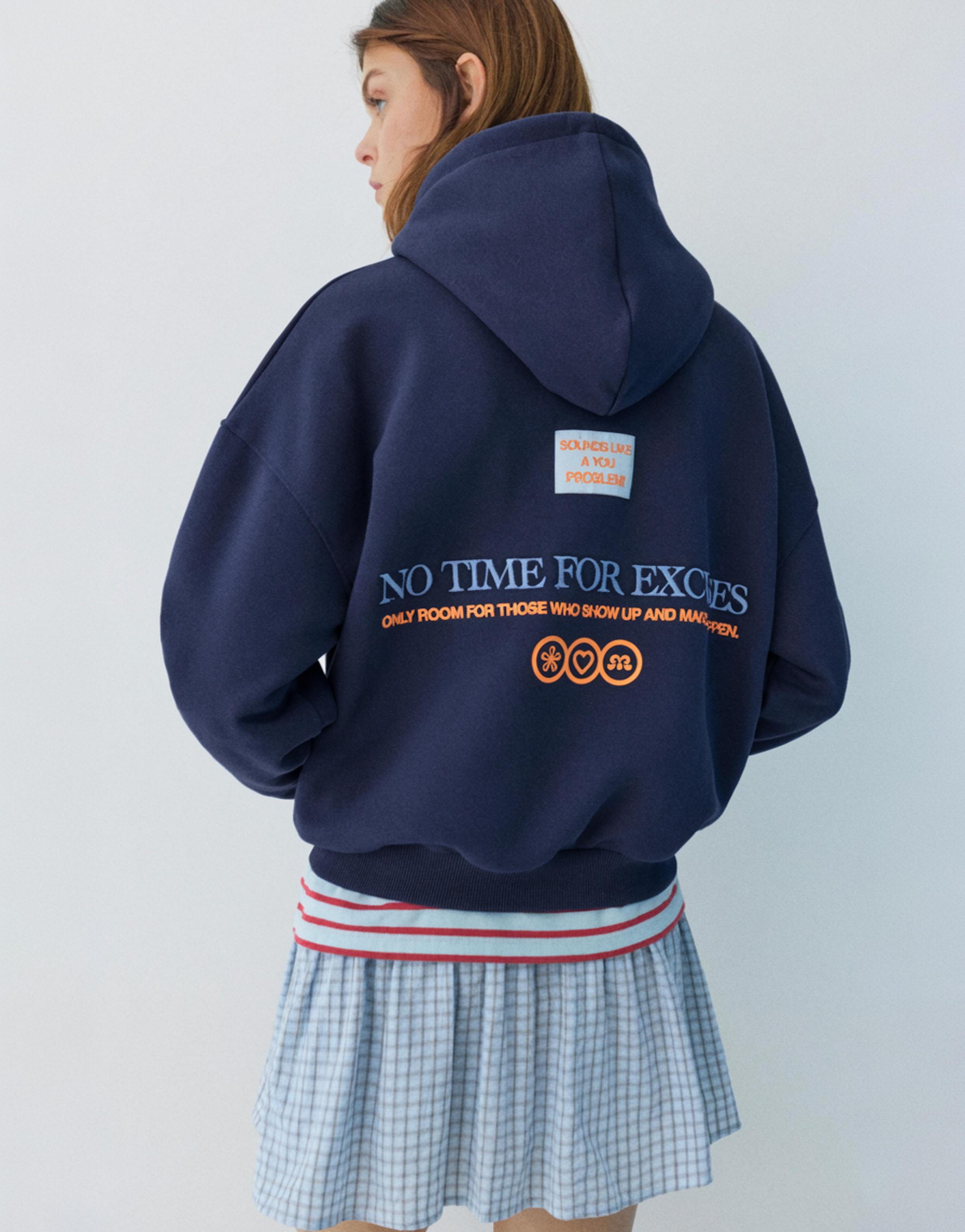 Graphic hoodie — Navy