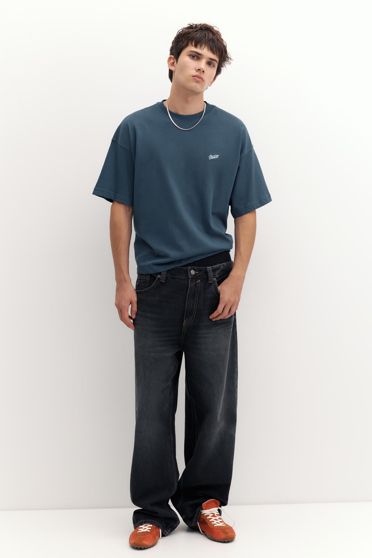 STWD logo boxy T-shirt — Indigo