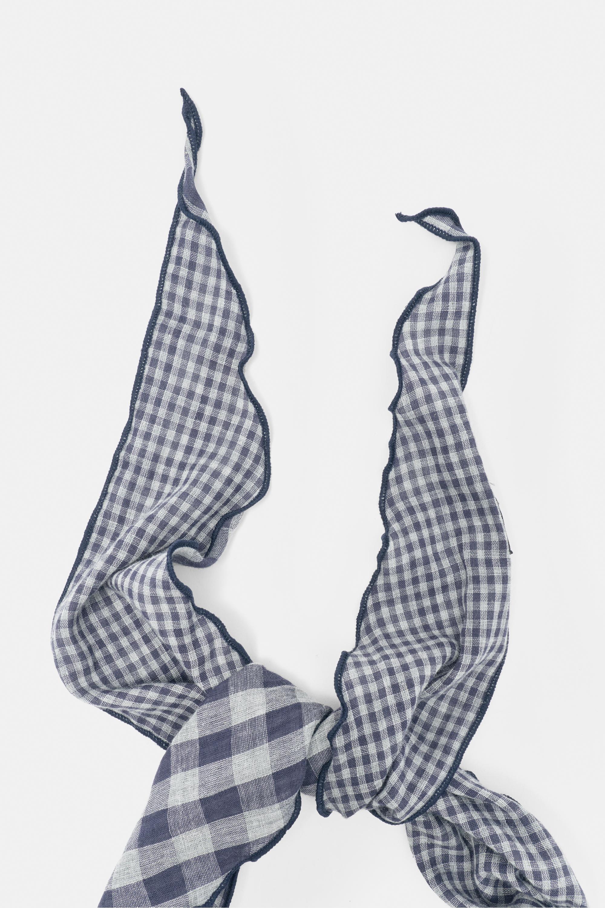 Check-print bandana — Blue