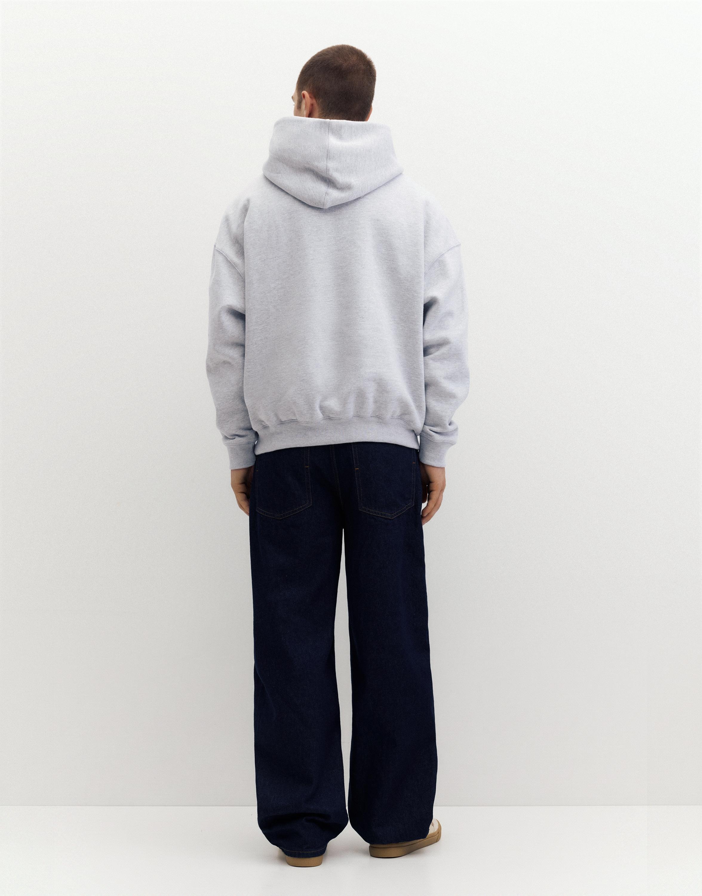 Boxy fit hoodie — Pale marl