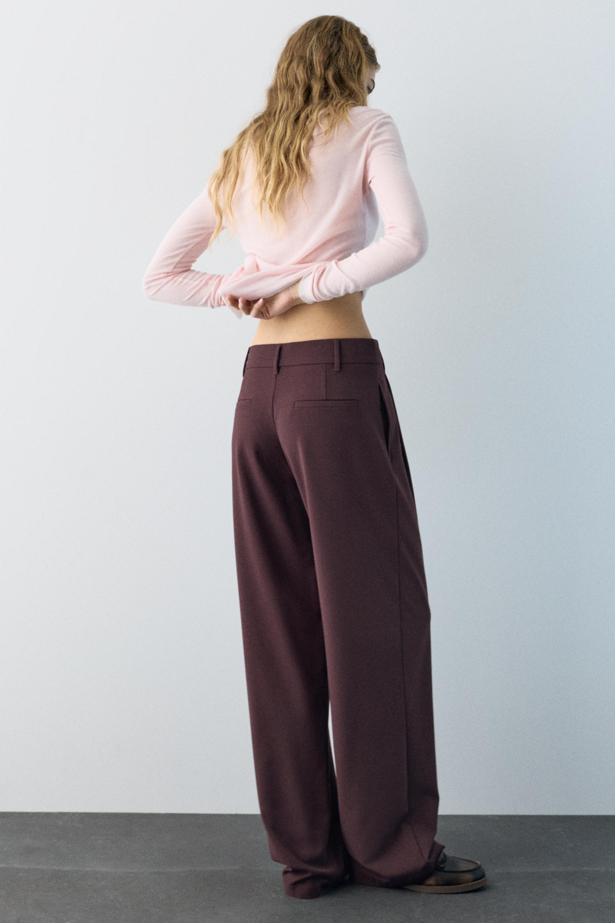 Darted smart trousers — Burgundy