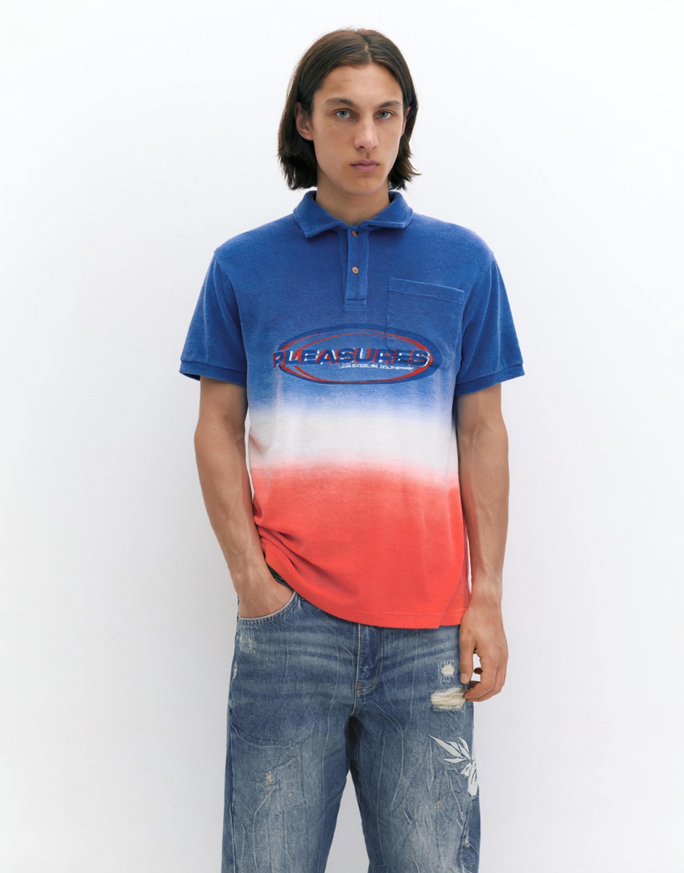 Pleasures x STWD ombré polo shirt — Blue