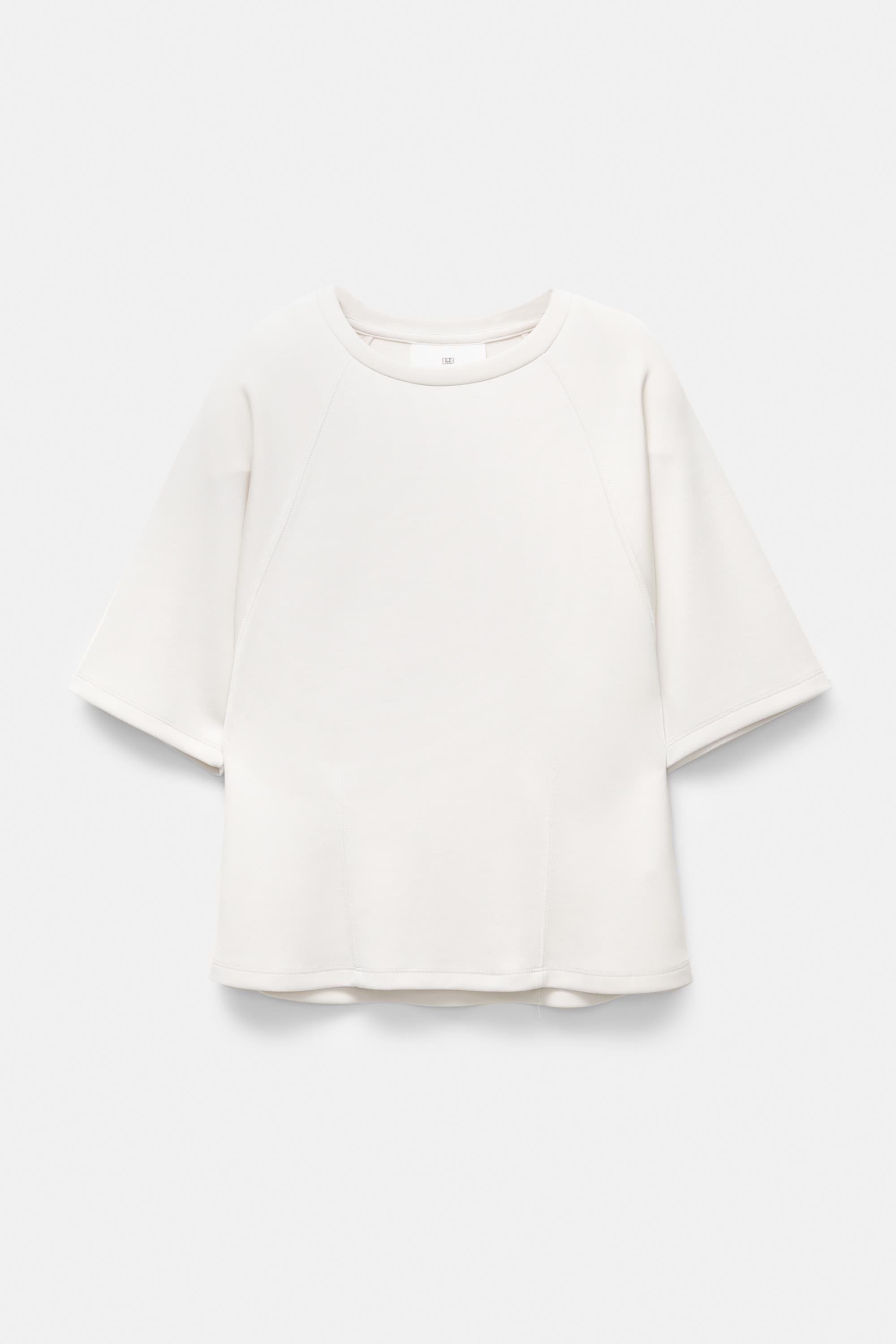Soft touch short sleeve sweatshirt — Ecru