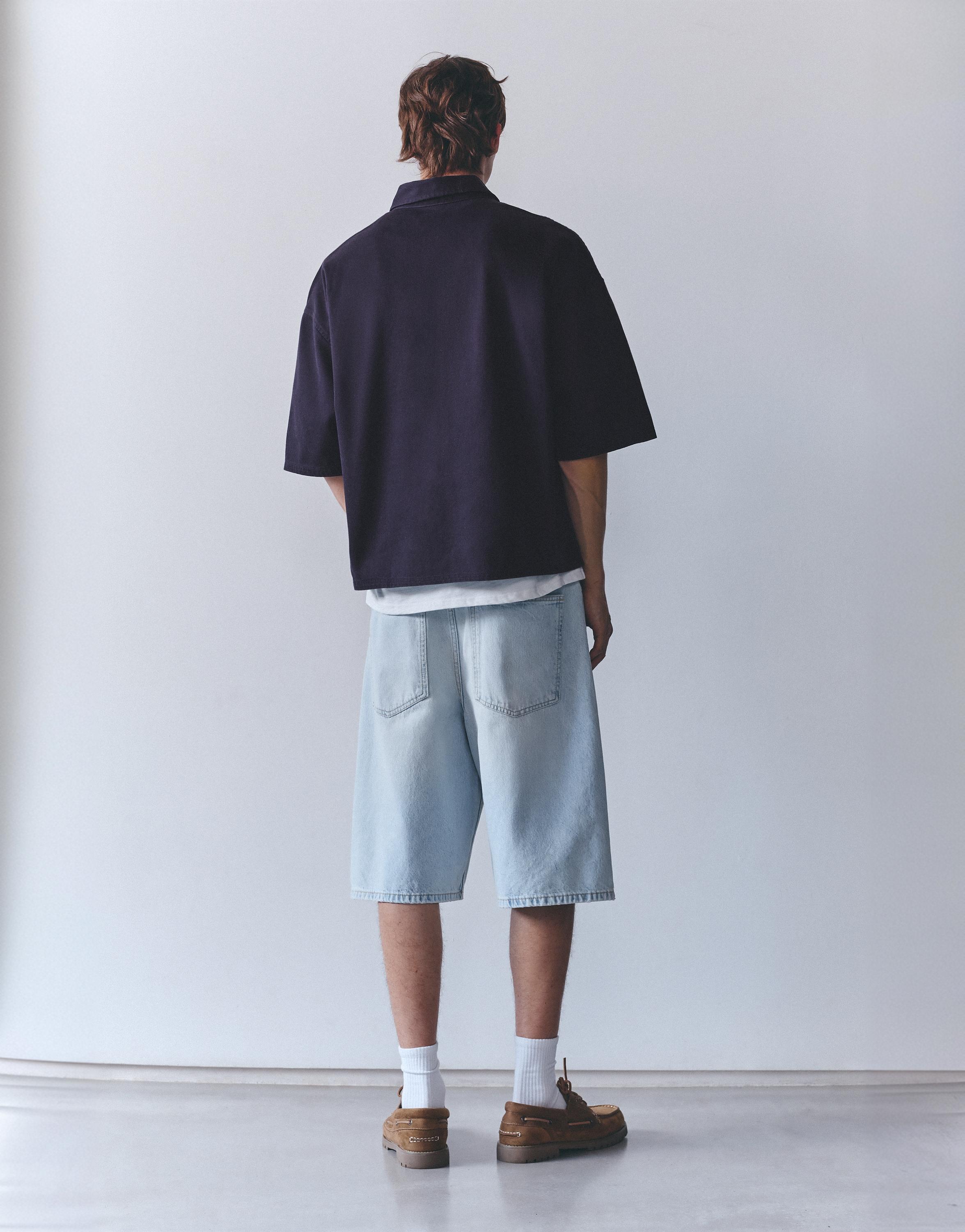 Short sleeve graphic polo shirt — Dark blue