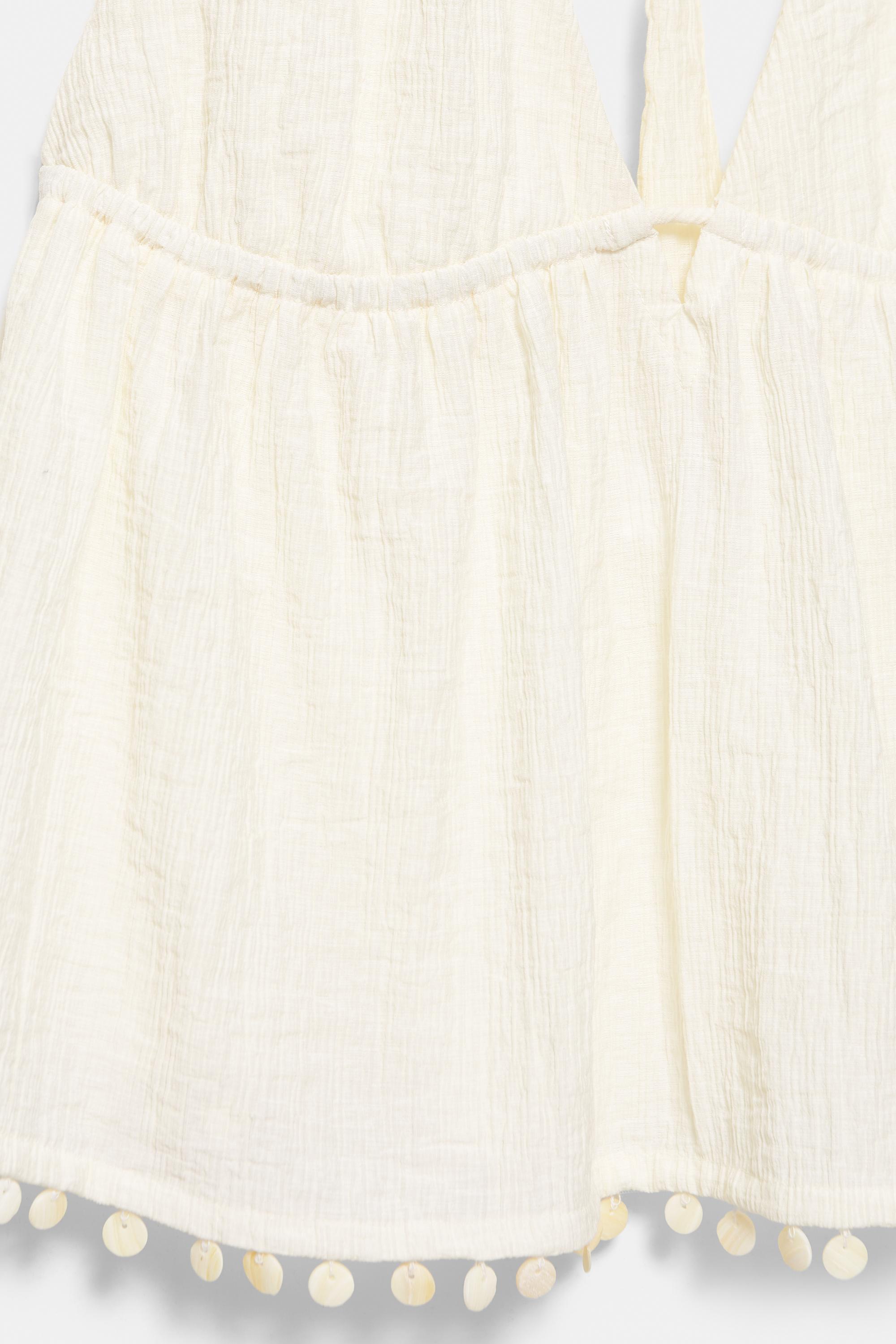 Shell detail halter top — Beige