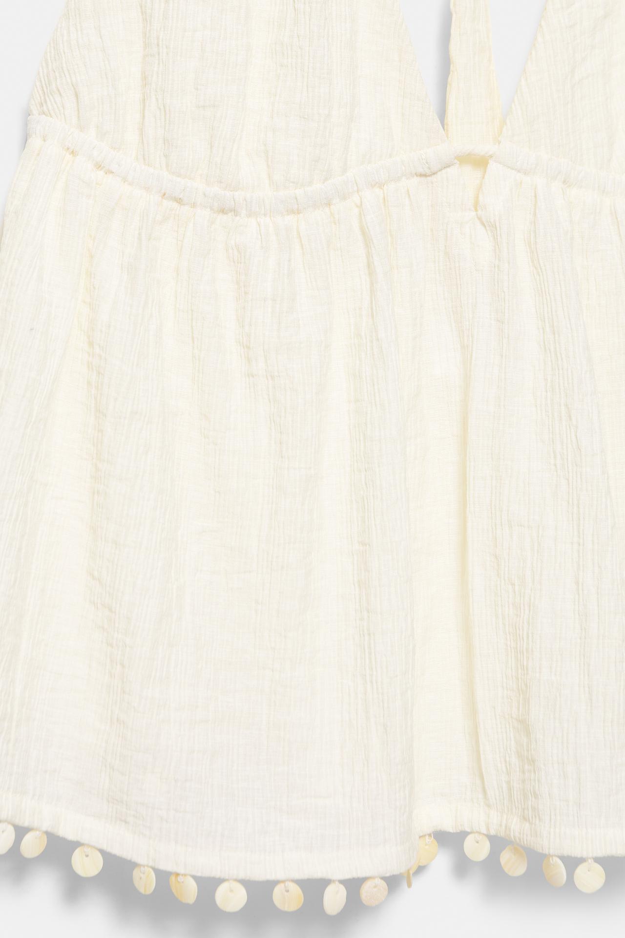 Shell detail halter top — Beige