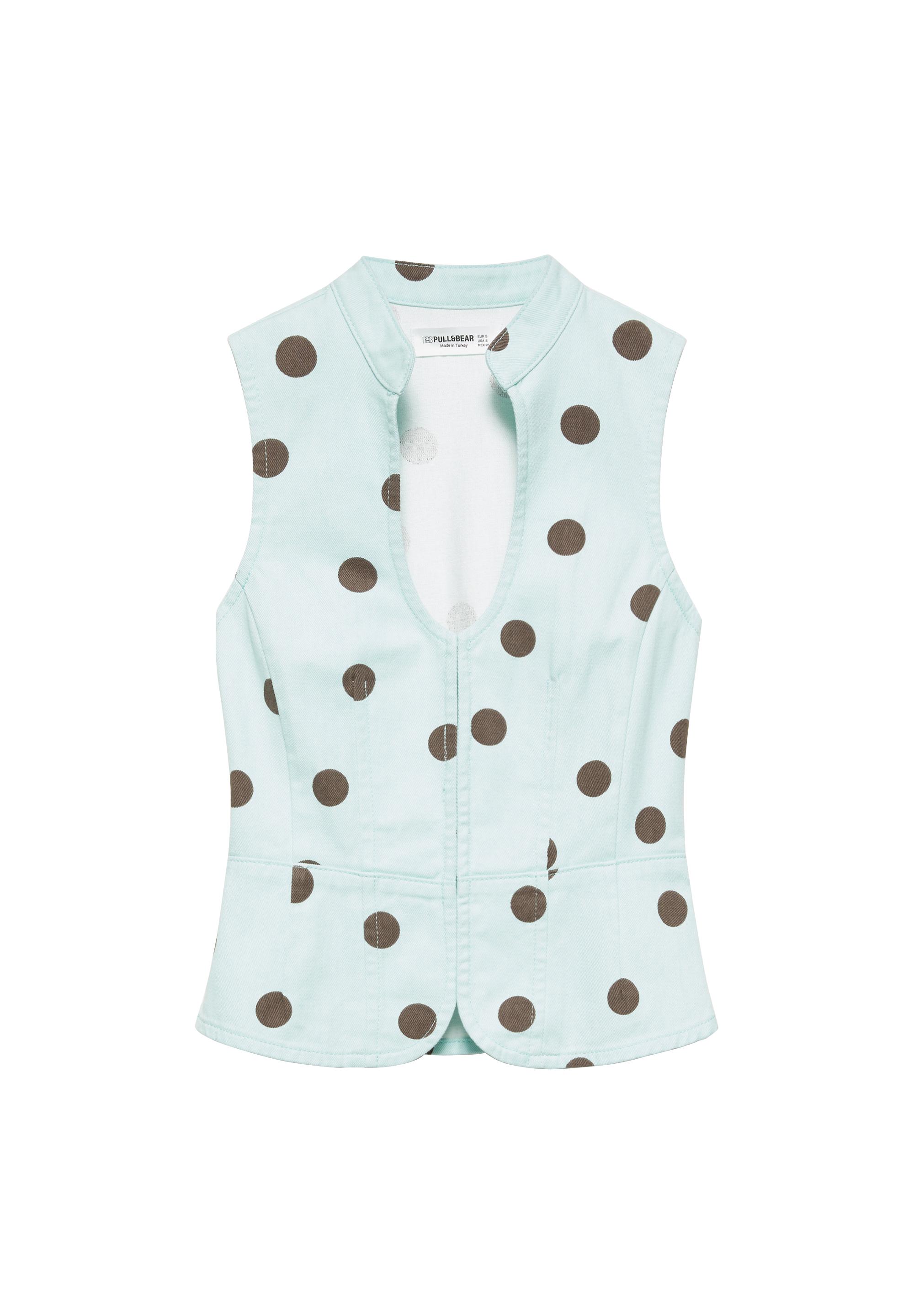 Polka dot cut-out top — Turquoise