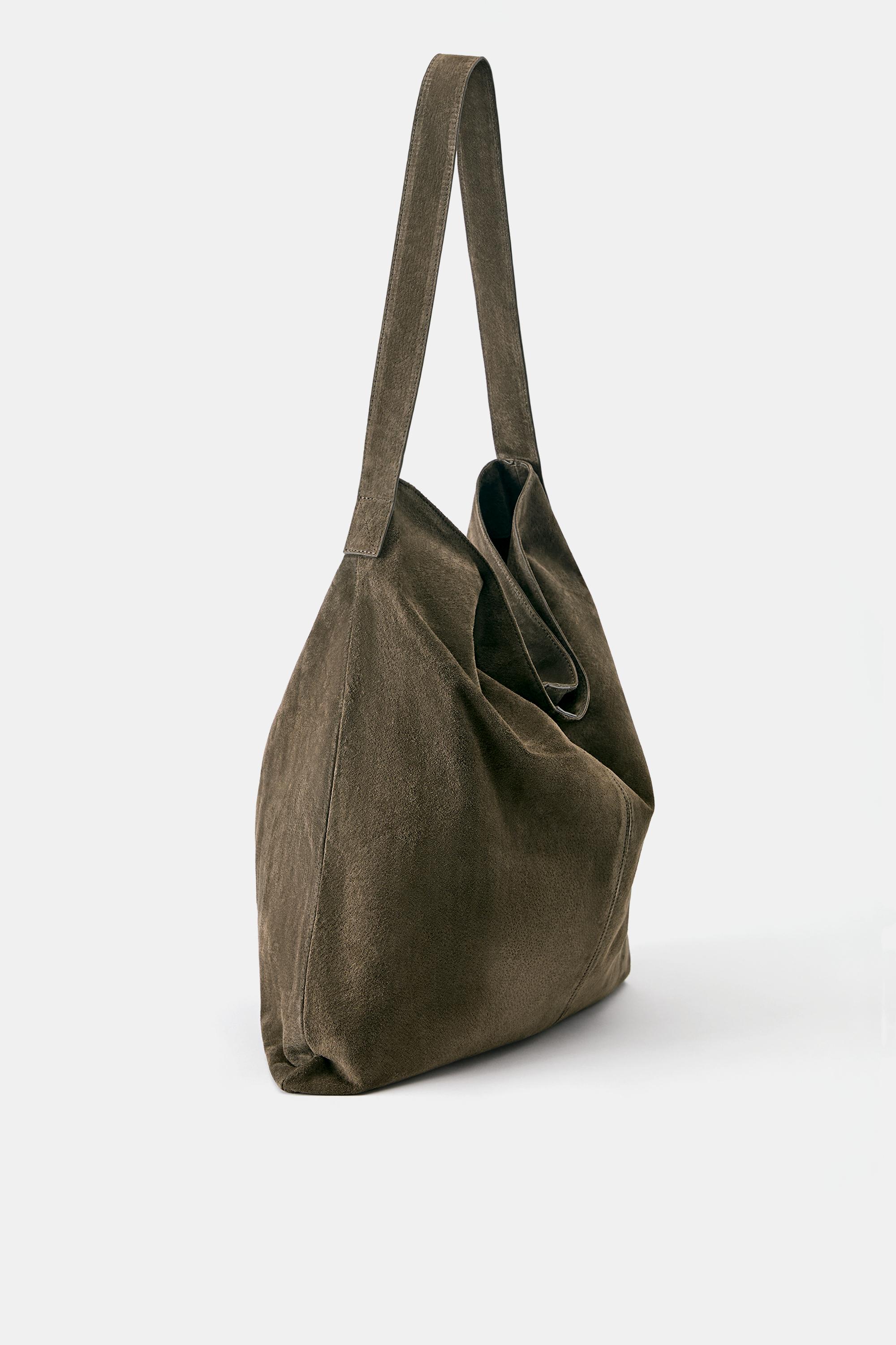 Leather tote bag — Brown
