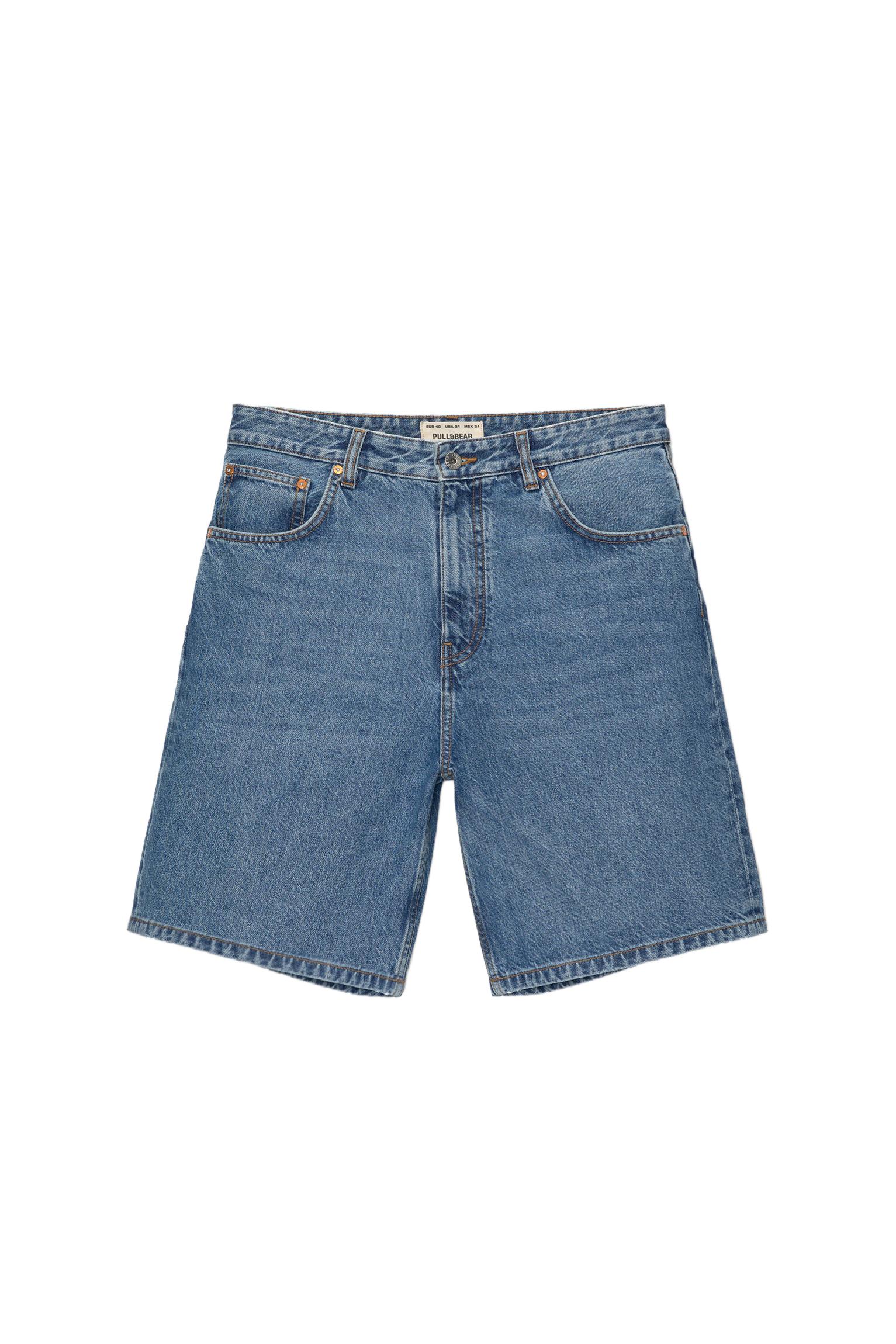 Baggy denim bermuda şort - Görsel 21