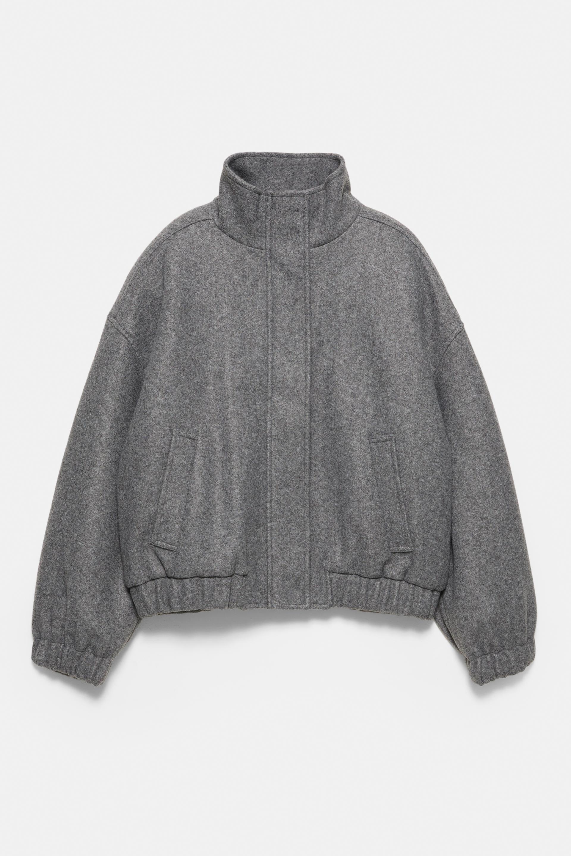 Felt Jacket Boxy Cropped High Collar Jacket ASOS DESIGN Petite