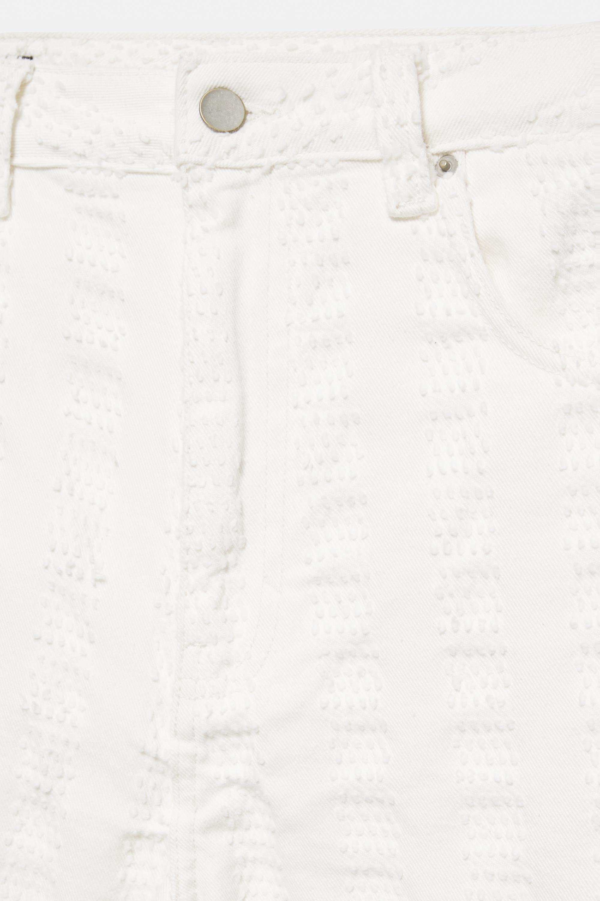 Jacquard denim Bermuda shorts — Ecru