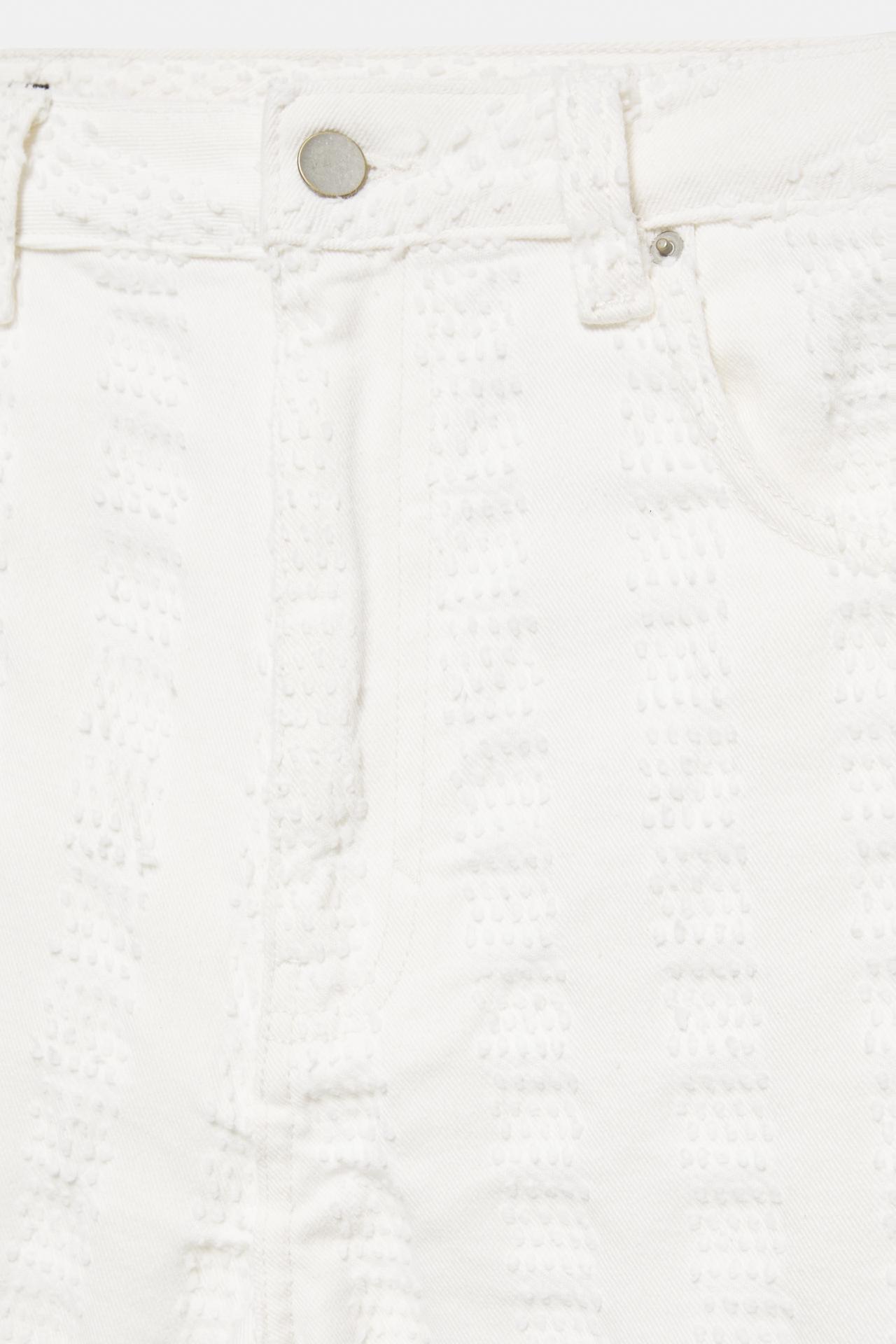 Jacquard denim Bermuda shorts — Ecru