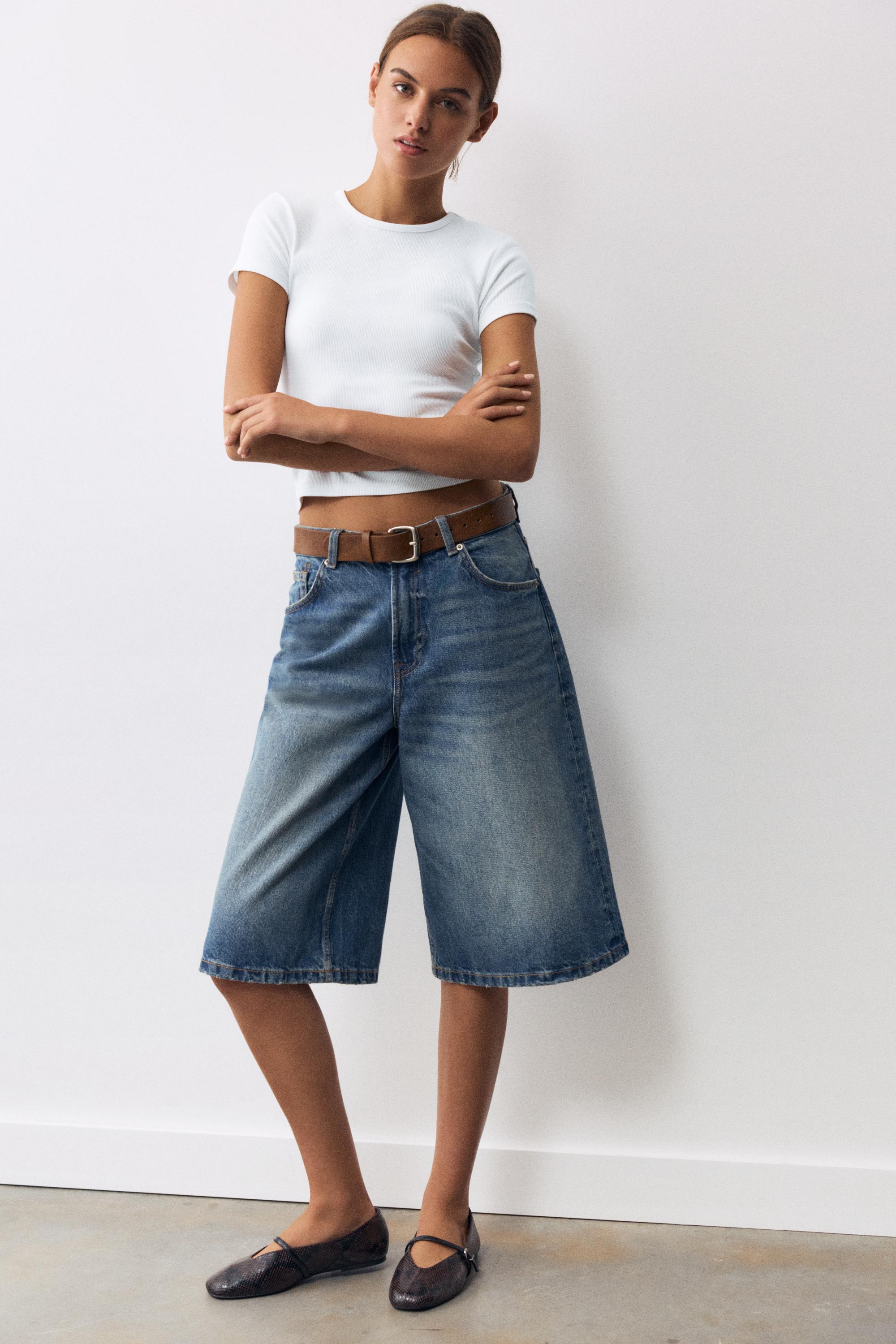 Ribbed short sleeve T-shirt — White