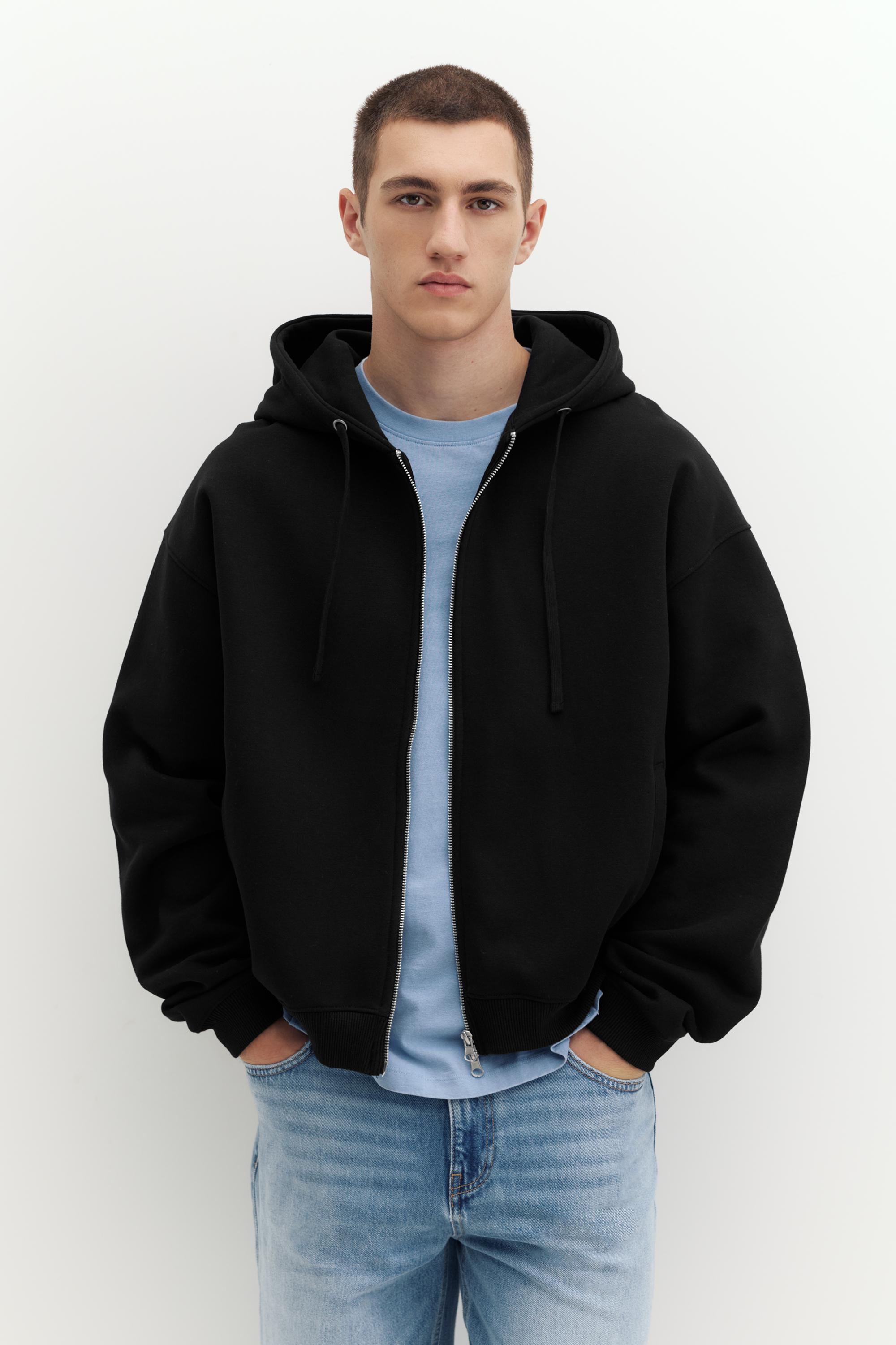 Zip-up hoodie — Black