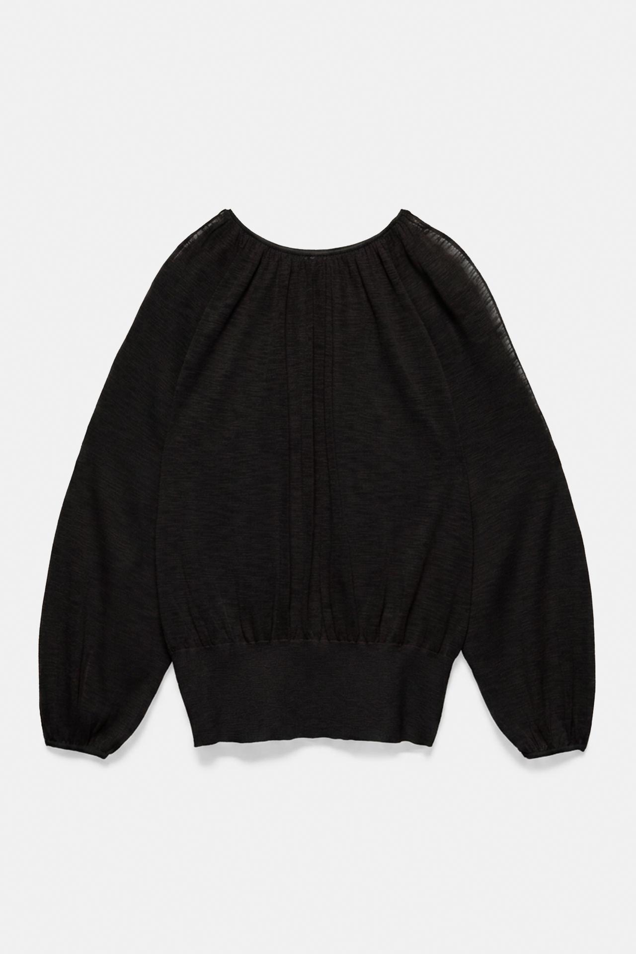 Fine knit cut-out top — Black