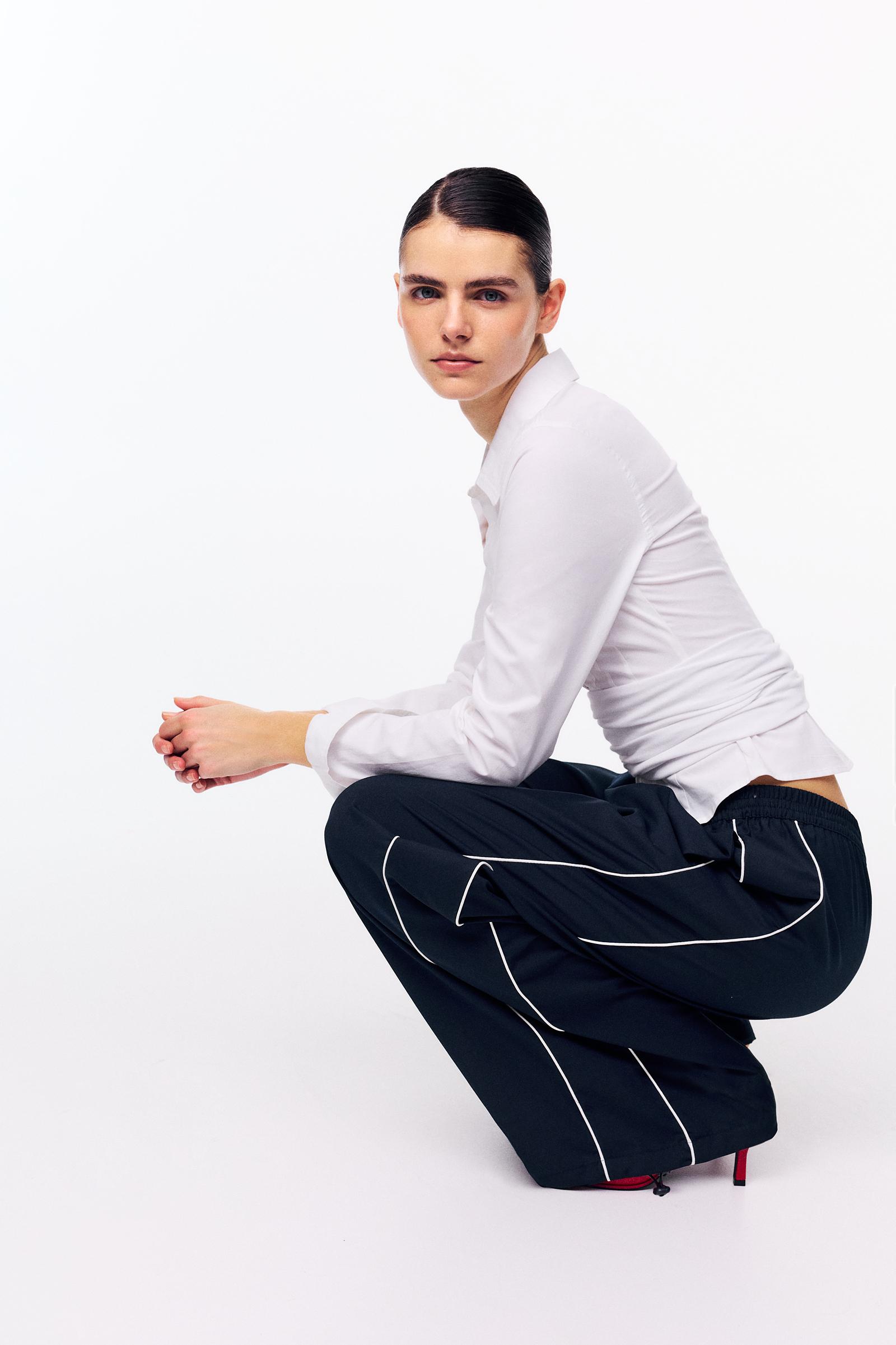Contrast tracksuit trousers — Navy